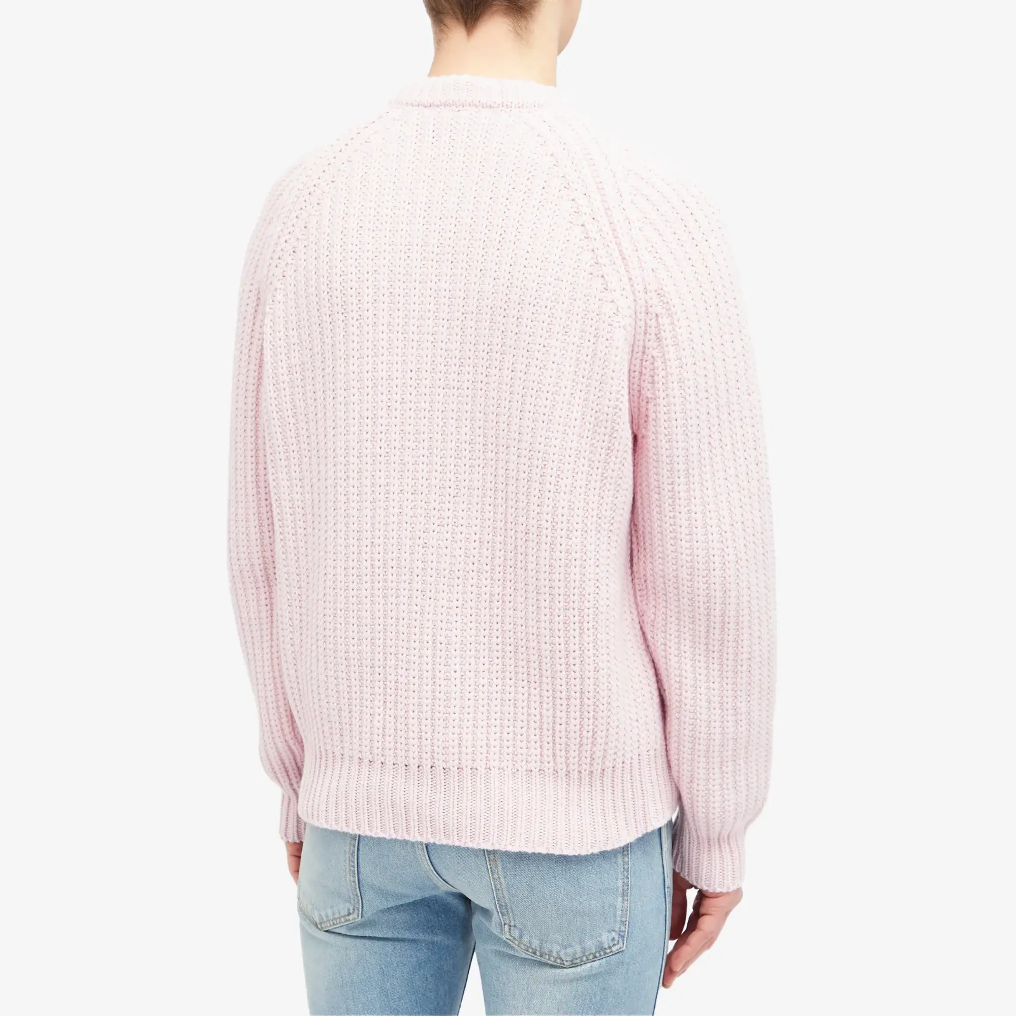 Gucci Men's Ribbed Crew Neck Knit Jumper Baby Pink