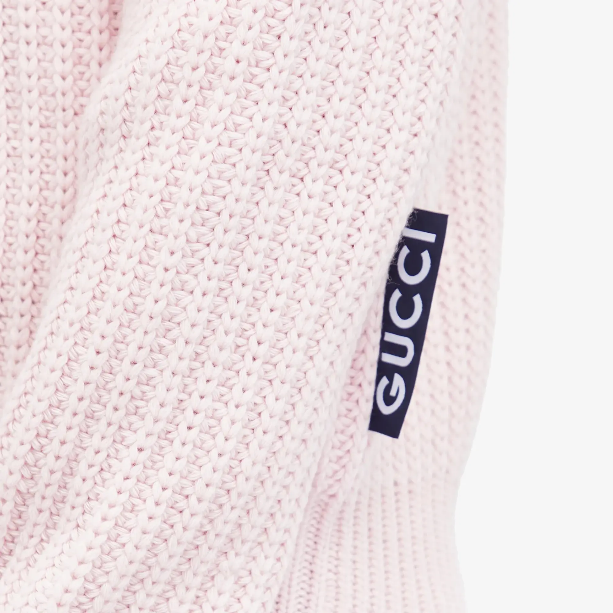 Gucci Men's Ribbed Crew Neck Knit Jumper Baby Pink