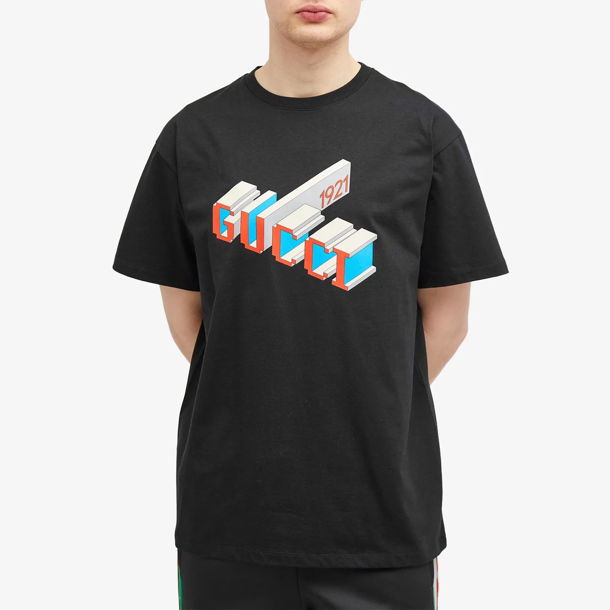 Gucci Men's 3D 1921 Print T-Shirt Black | 771758-XJF69-1152