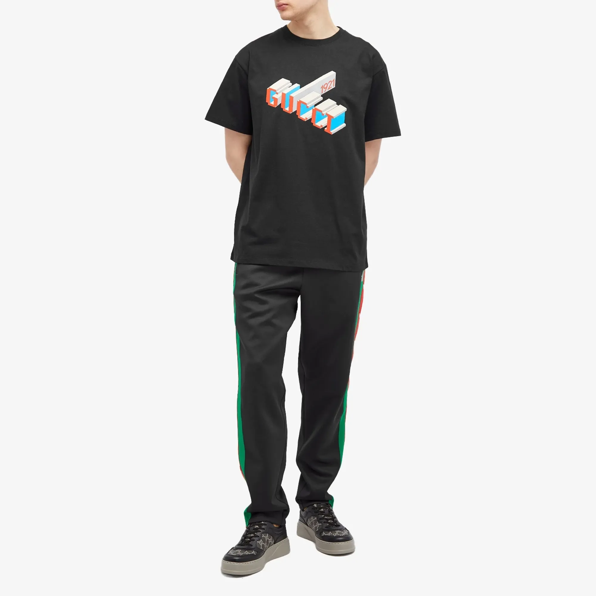 Gucci Men's 3D 1921 Print T-Shirt Black | 771758-XJF69-1152