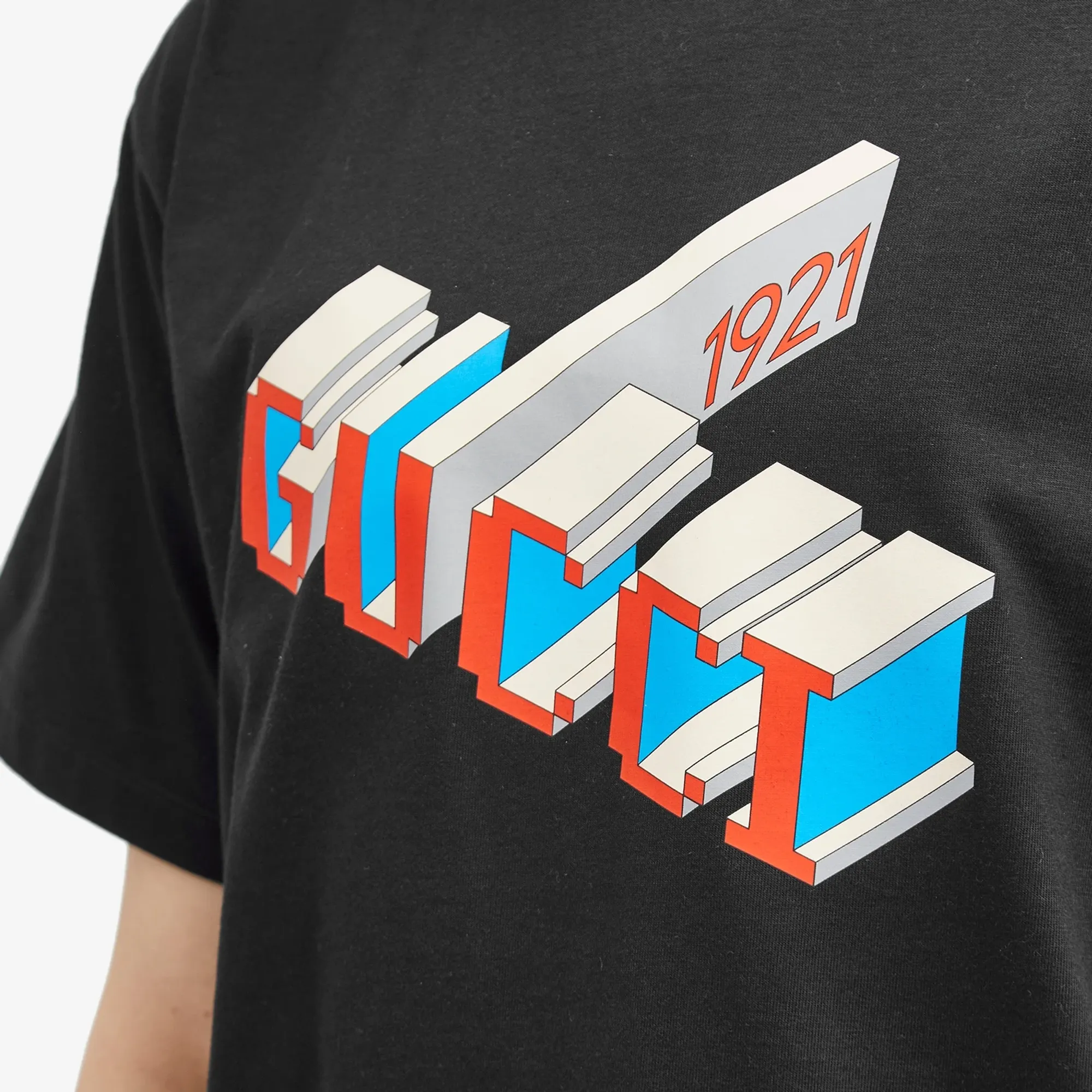 Gucci Men's 3D 1921 Print T-Shirt Black | 771758-XJF69-1152