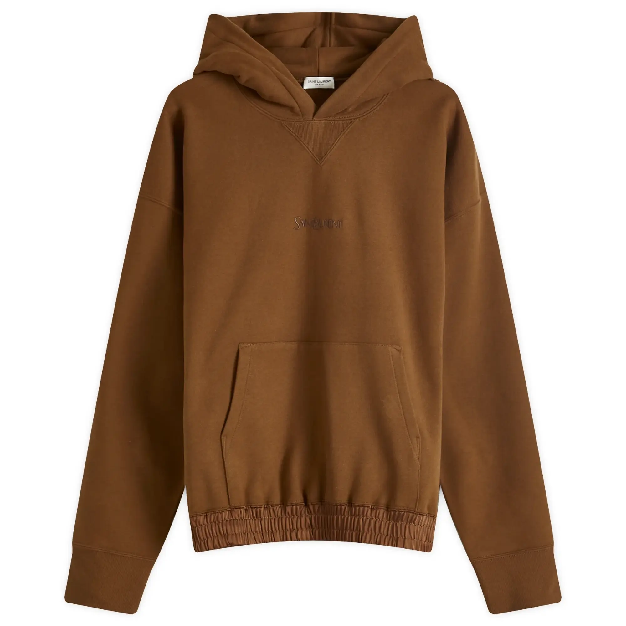 Saint Laurent Men's Triangle Hoodie Khaki