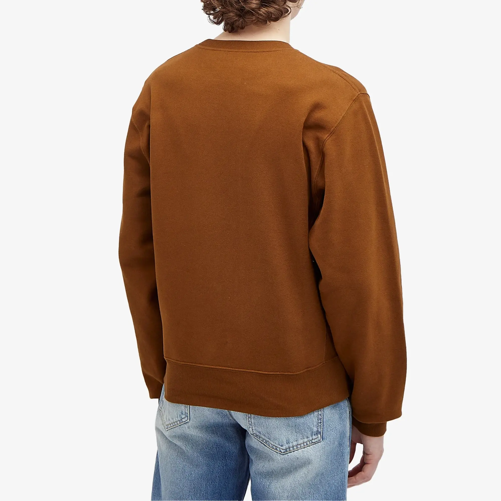 Saint Laurent Men's Logo Crew Neck Sweatshirt Ochre