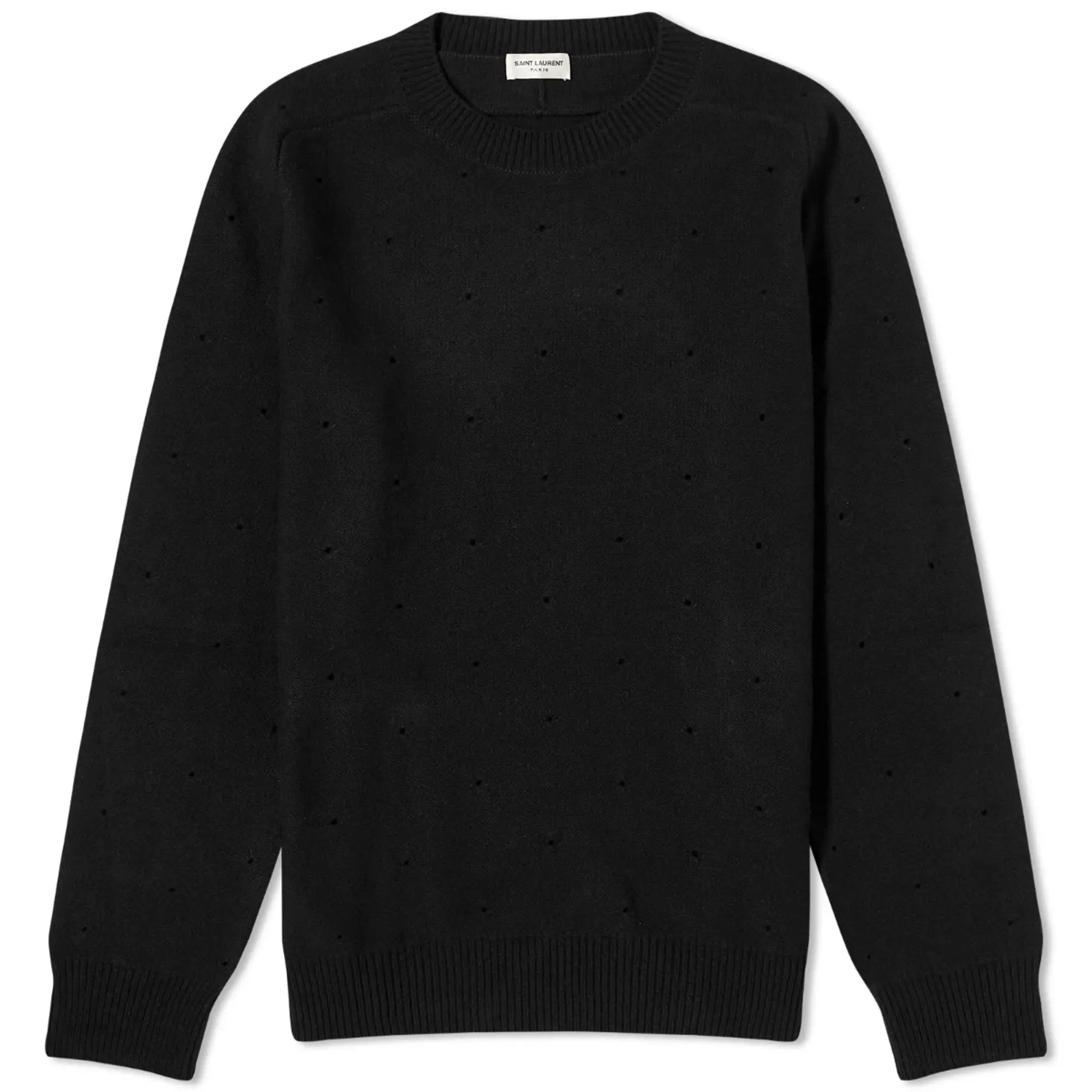 Saint Laurent Men's Hole Crew Jumper Black