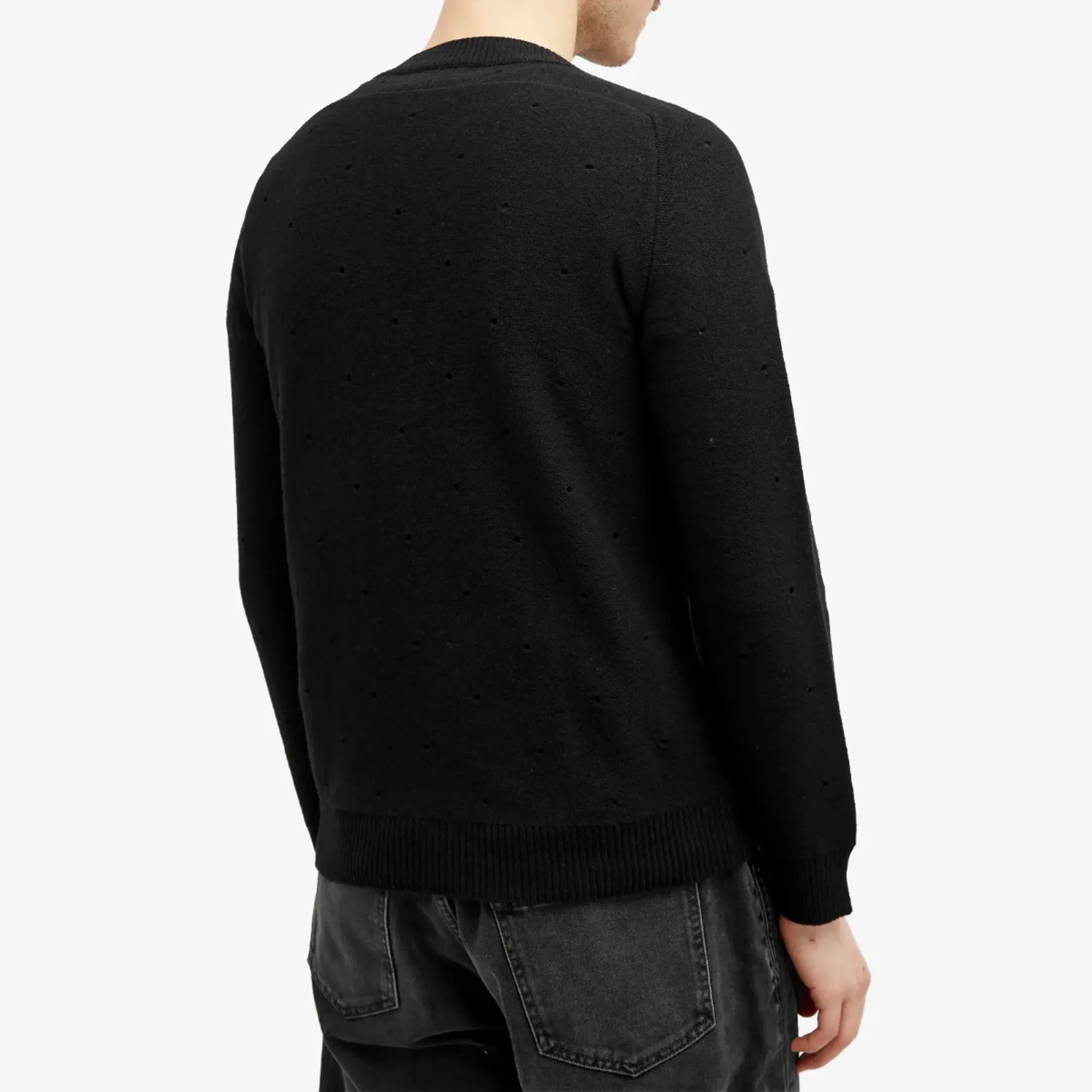 Saint Laurent Men's Hole Crew Jumper Black
