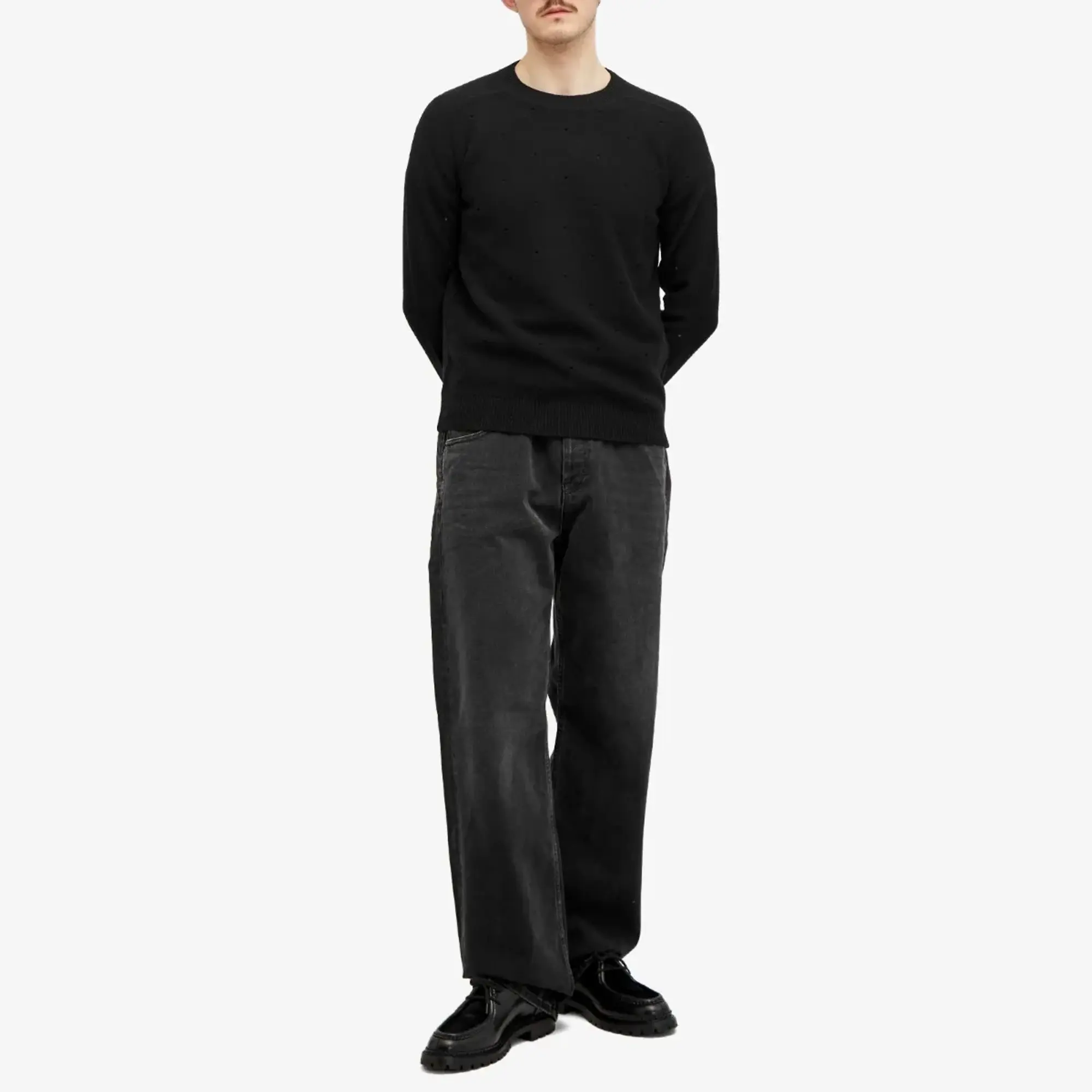 Saint Laurent Men's Hole Crew Jumper Black