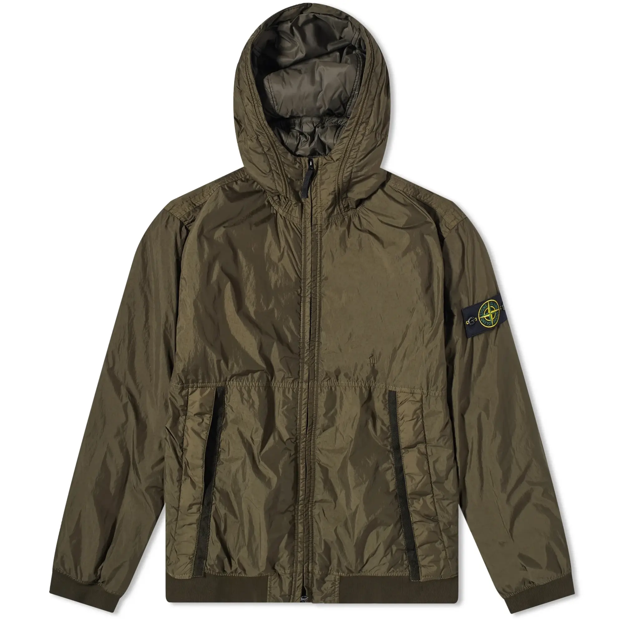 Stone Island Men's Crinkle Reps Hooded Jacket Olive