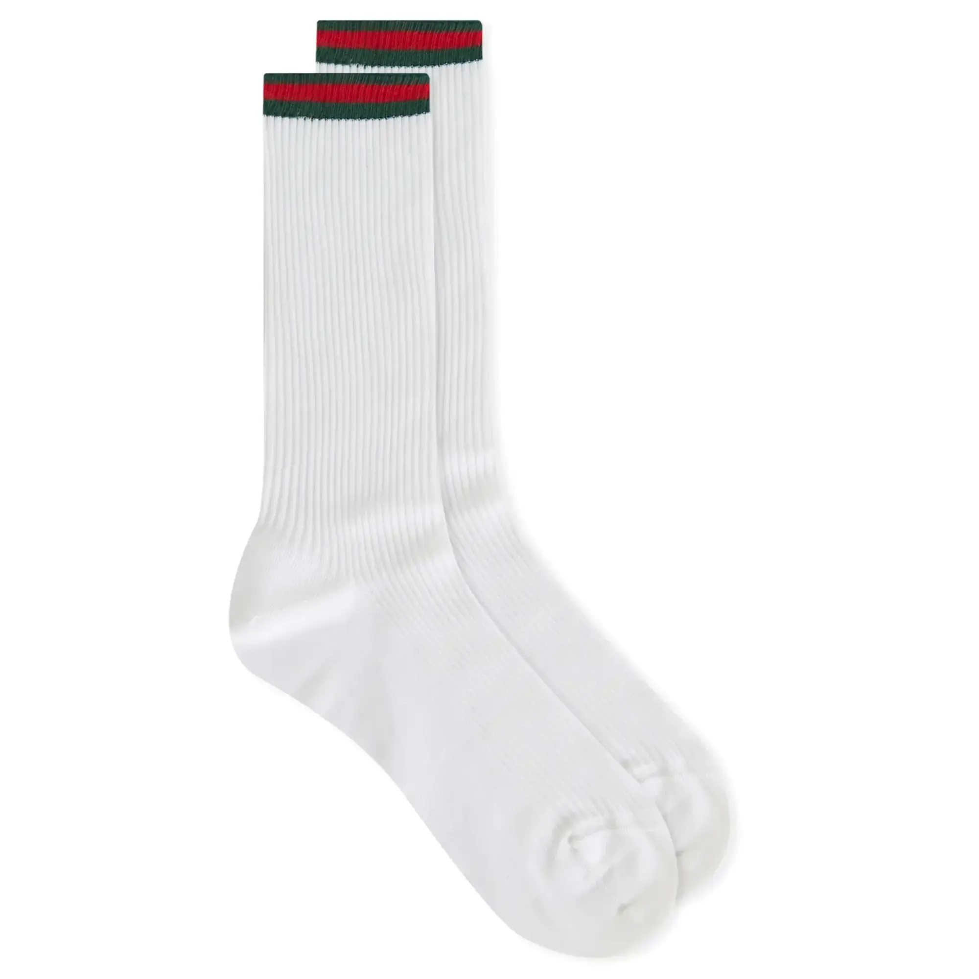 Gucci Men's Web Trim Socks White