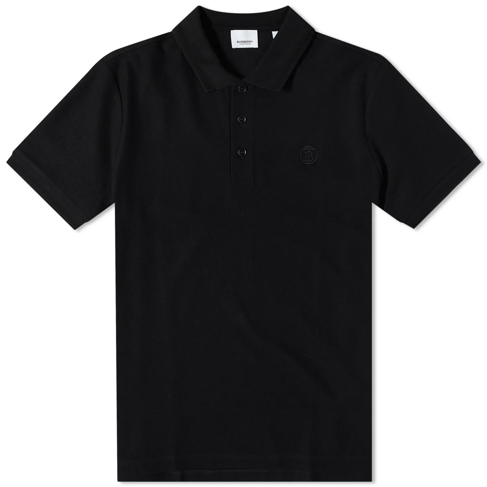 Burberry Men's Eddie TB Circle Logo Polo Black 8055228A1189