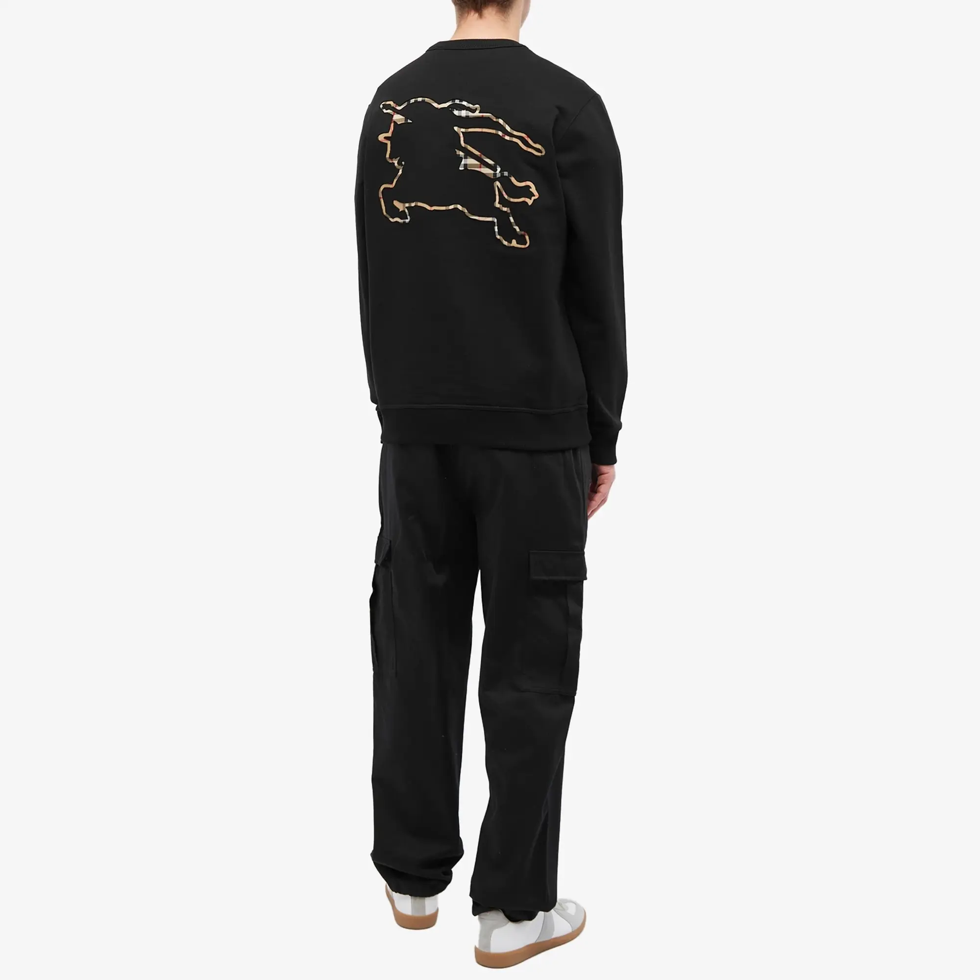 Burberry Men's Bainton Back Logo Crew Sweat Black