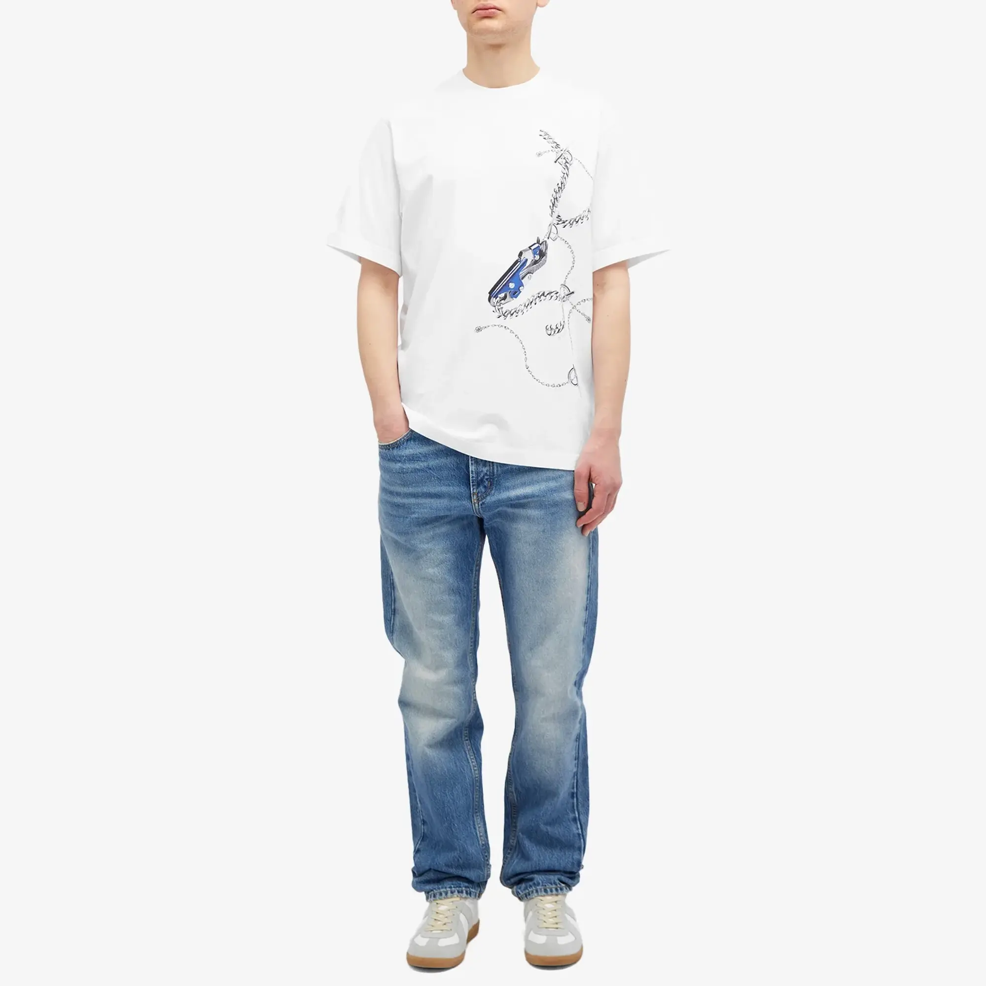 Burberry Men's Chain Print T-Shirt Knight
