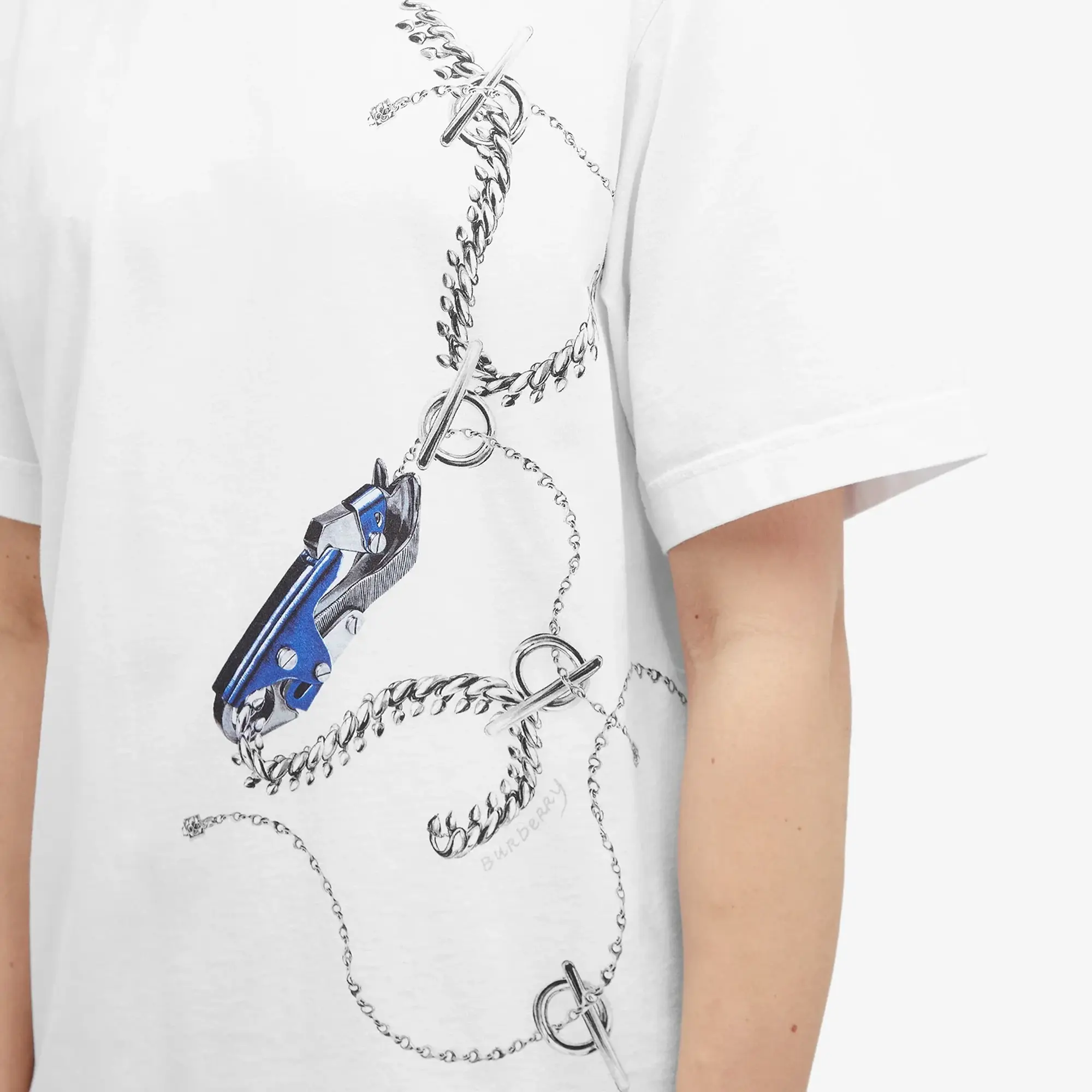Burberry Men's Chain Print T-Shirt Knight