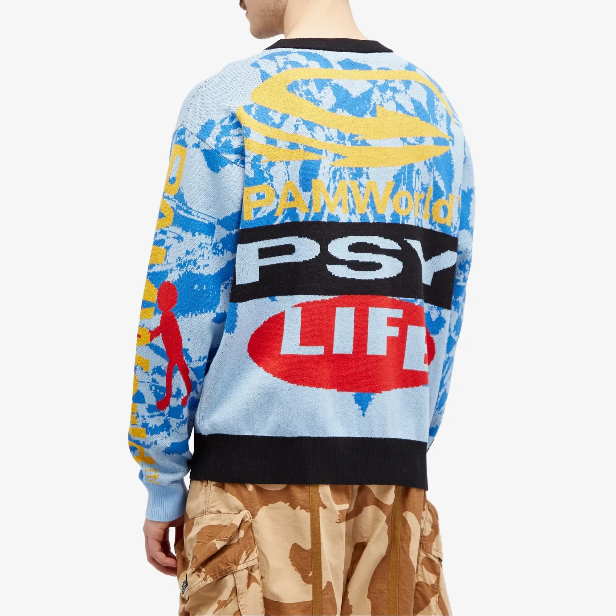 P.A.M. Men's World Building Graphic Jacquard Sweater Multi
