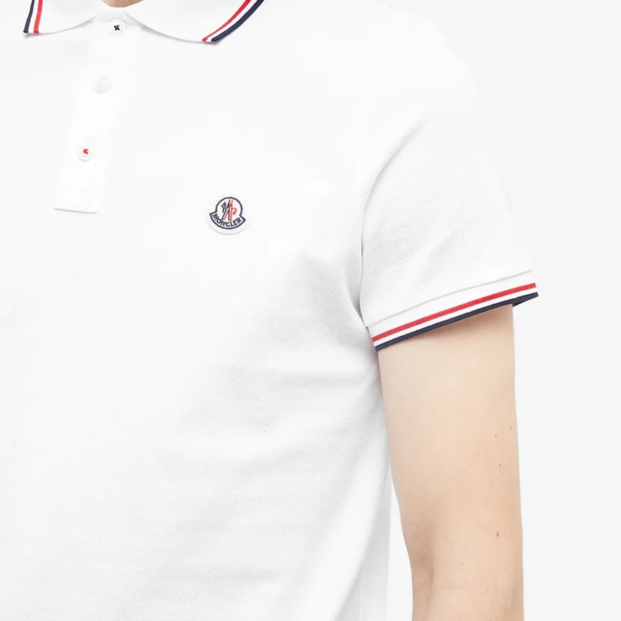 Moncler Men's Classic Logo Polo White