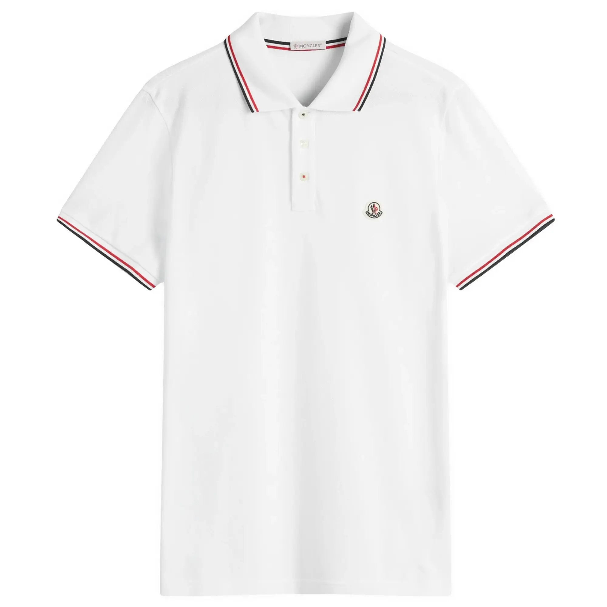Moncler Men's Classic Logo Polo White