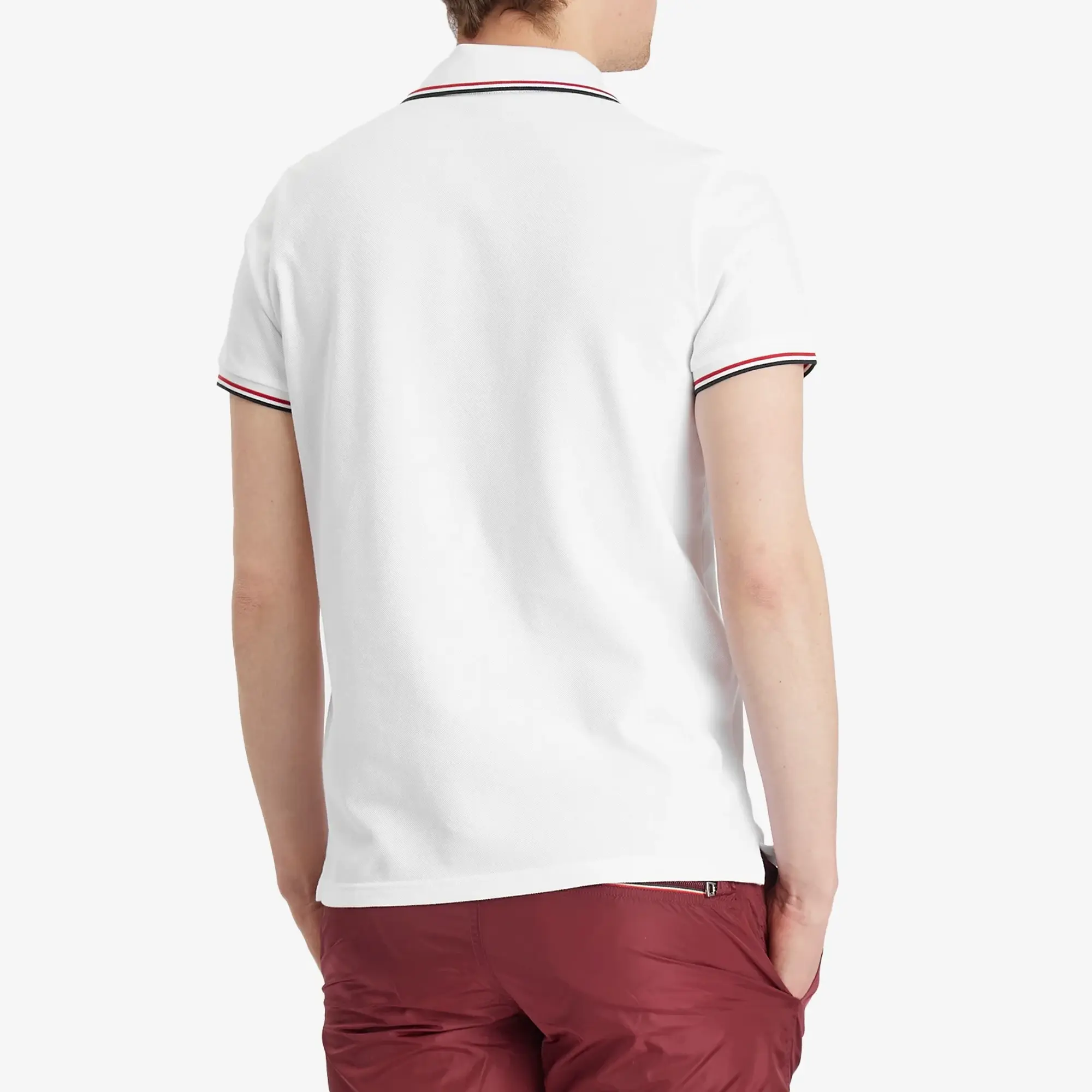 Moncler Men's Classic Logo Polo White