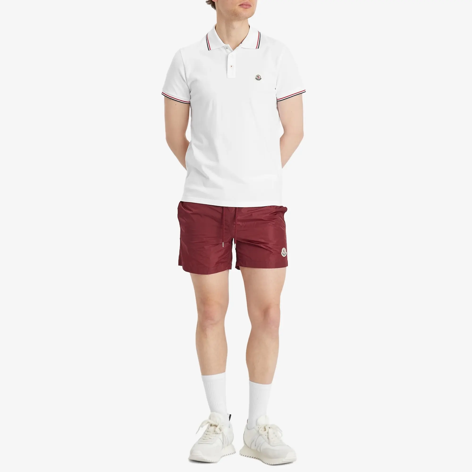 Moncler Men's Classic Logo Polo White