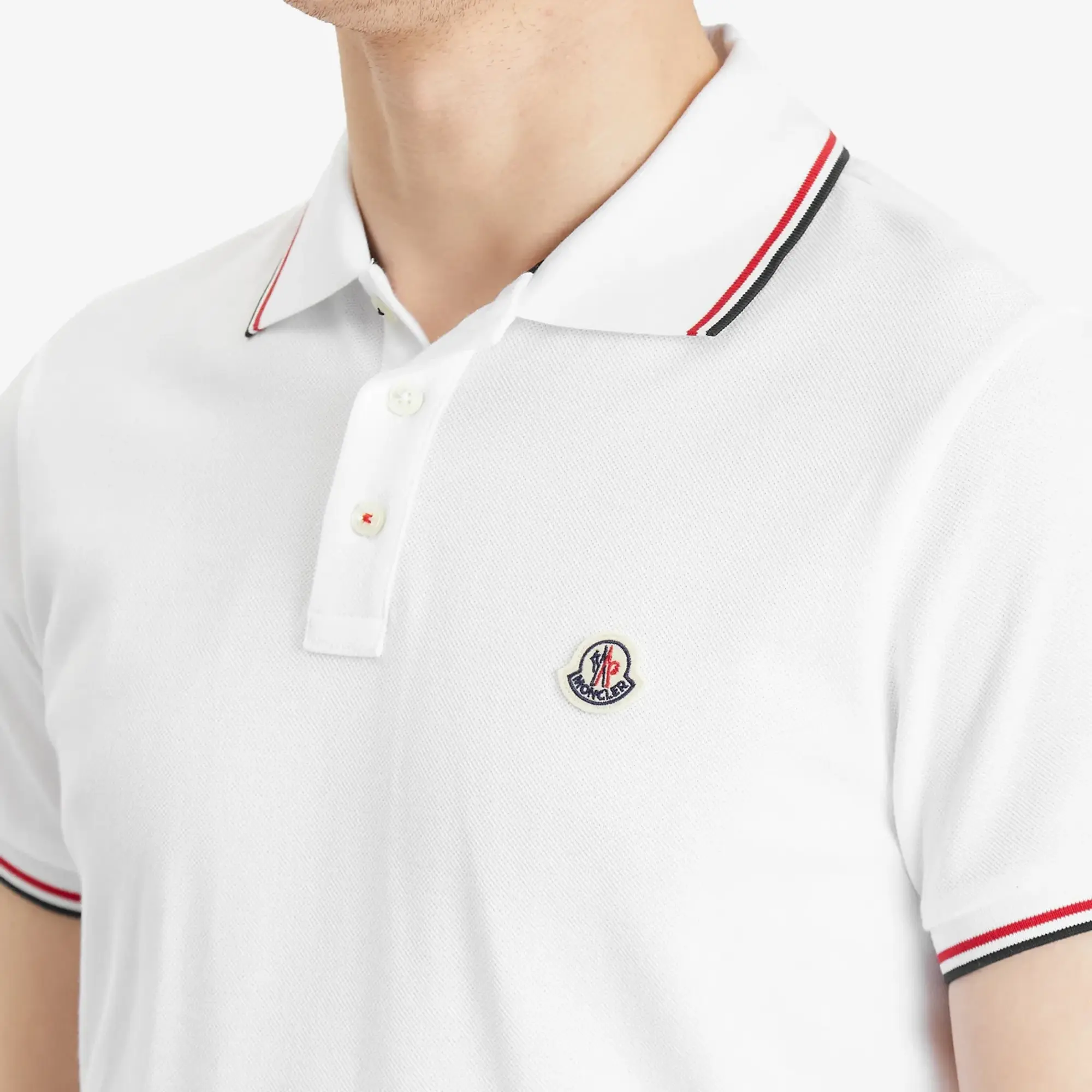 Moncler Men's Classic Logo Polo White