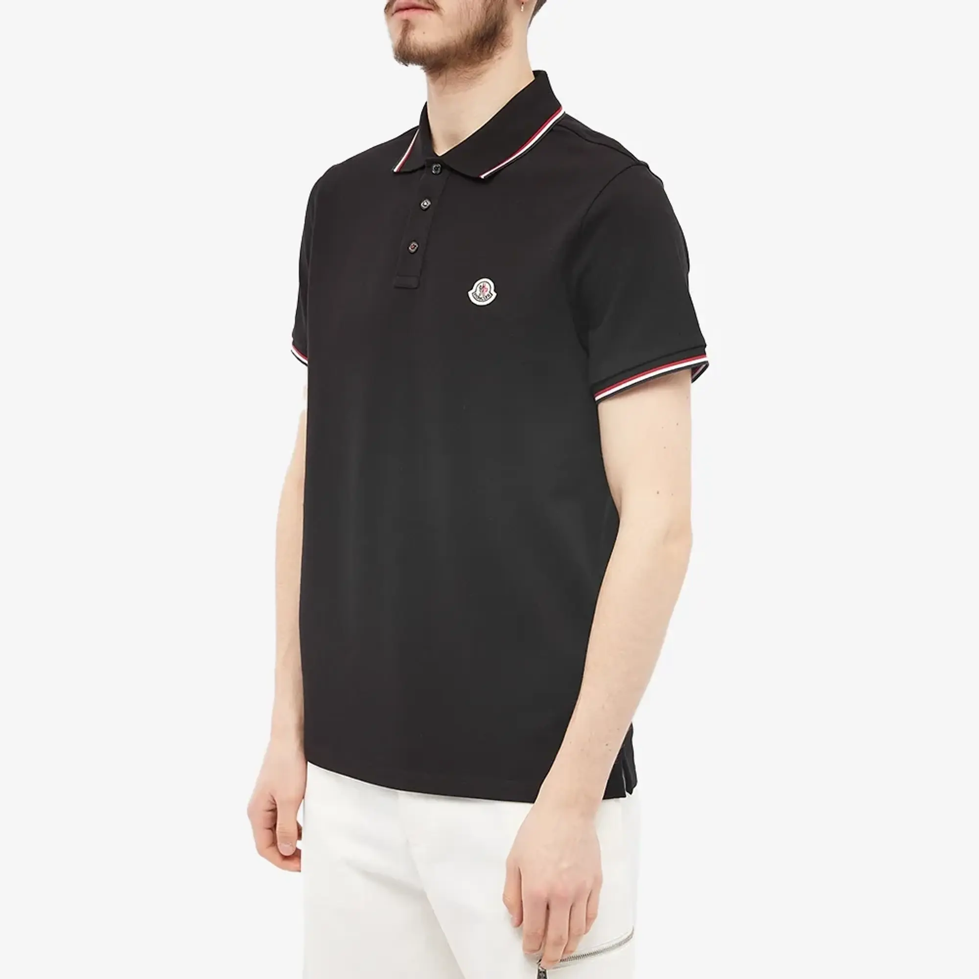 Moncler Men's Classic Logo Polo Black