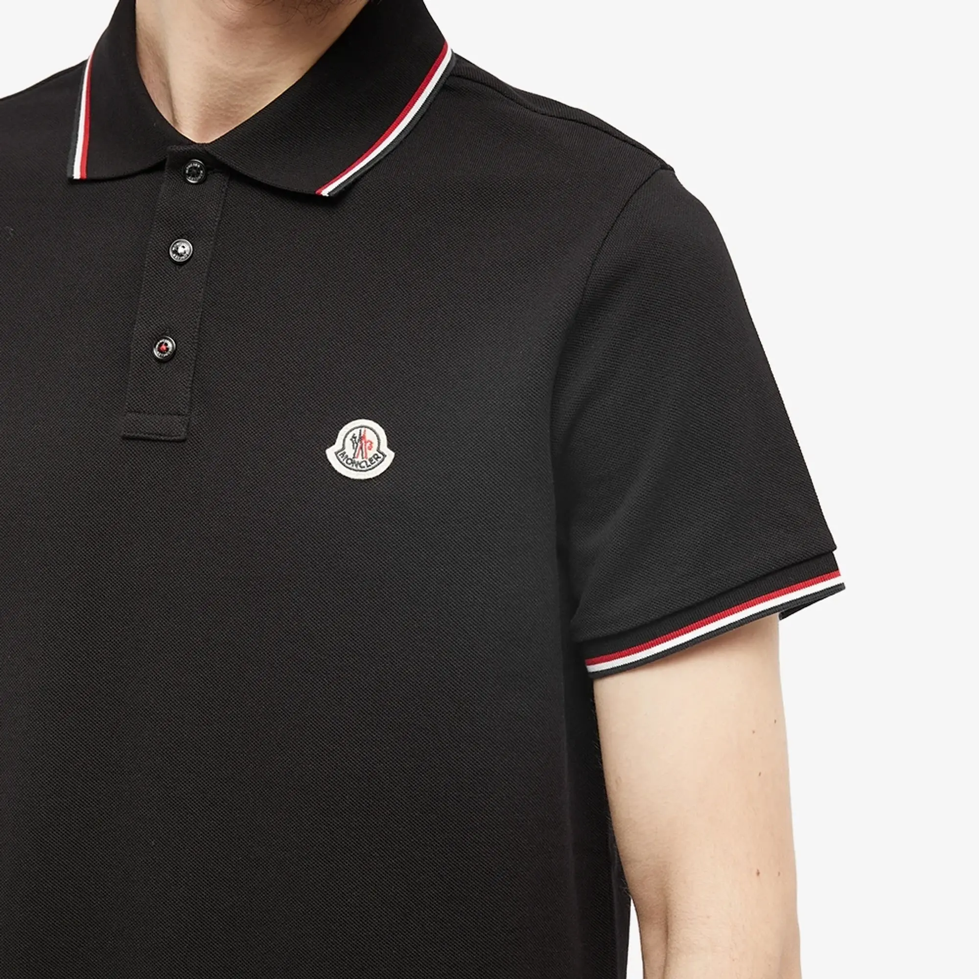 Moncler Men's Classic Logo Polo Black