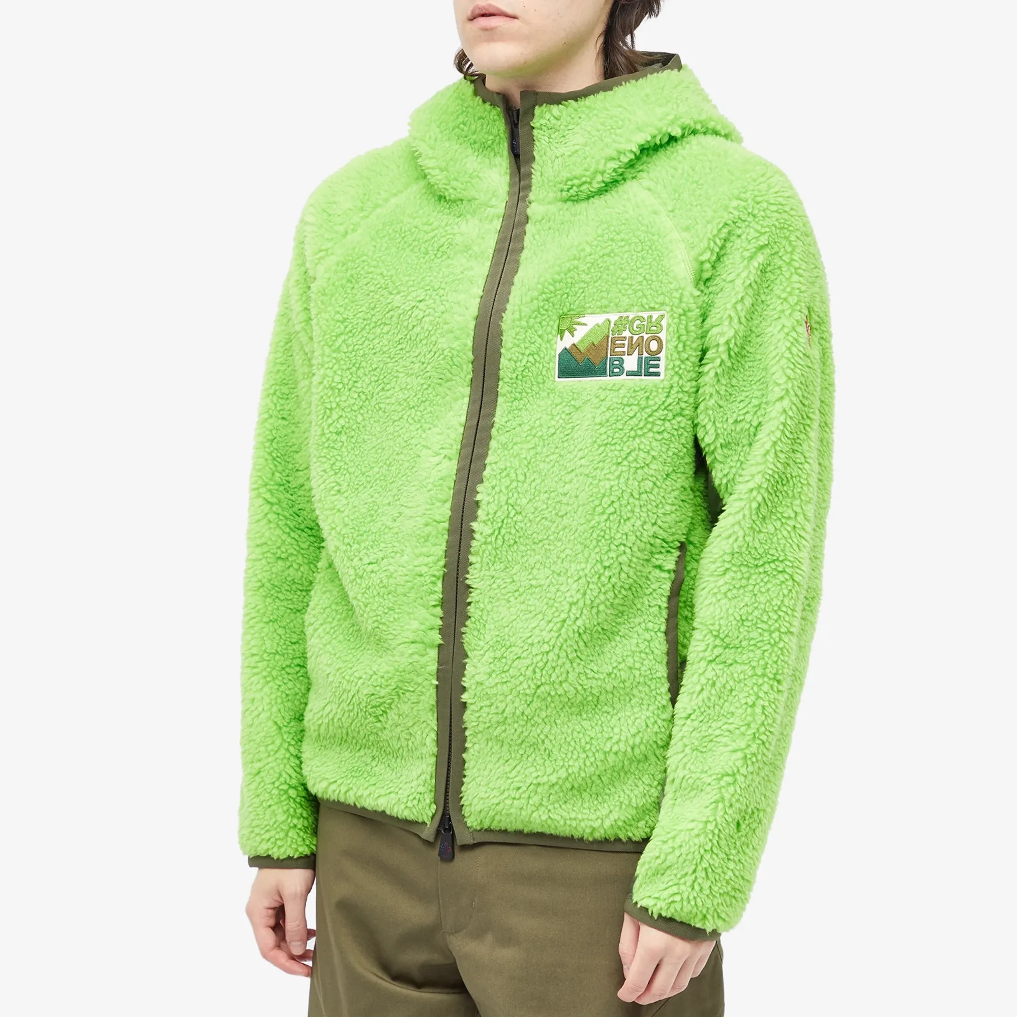Moncler Grenoble Men's Teddy Fleece Jacket Bright Green | 8G000-10