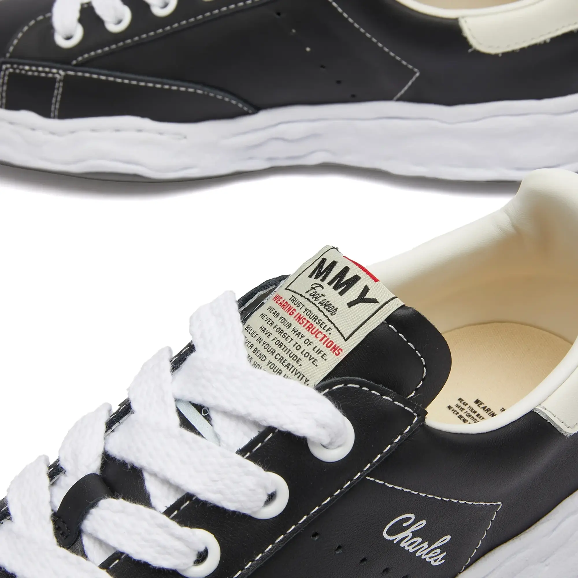 Maison MIHARA YASUHIRO Men's Charles Original Sole Low Leather Sne Black