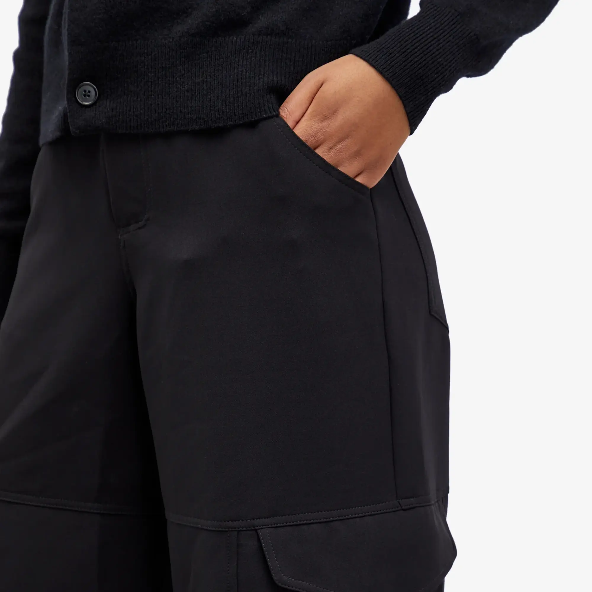 GCDS Women's Fluid Ultracargo Trousers Nero