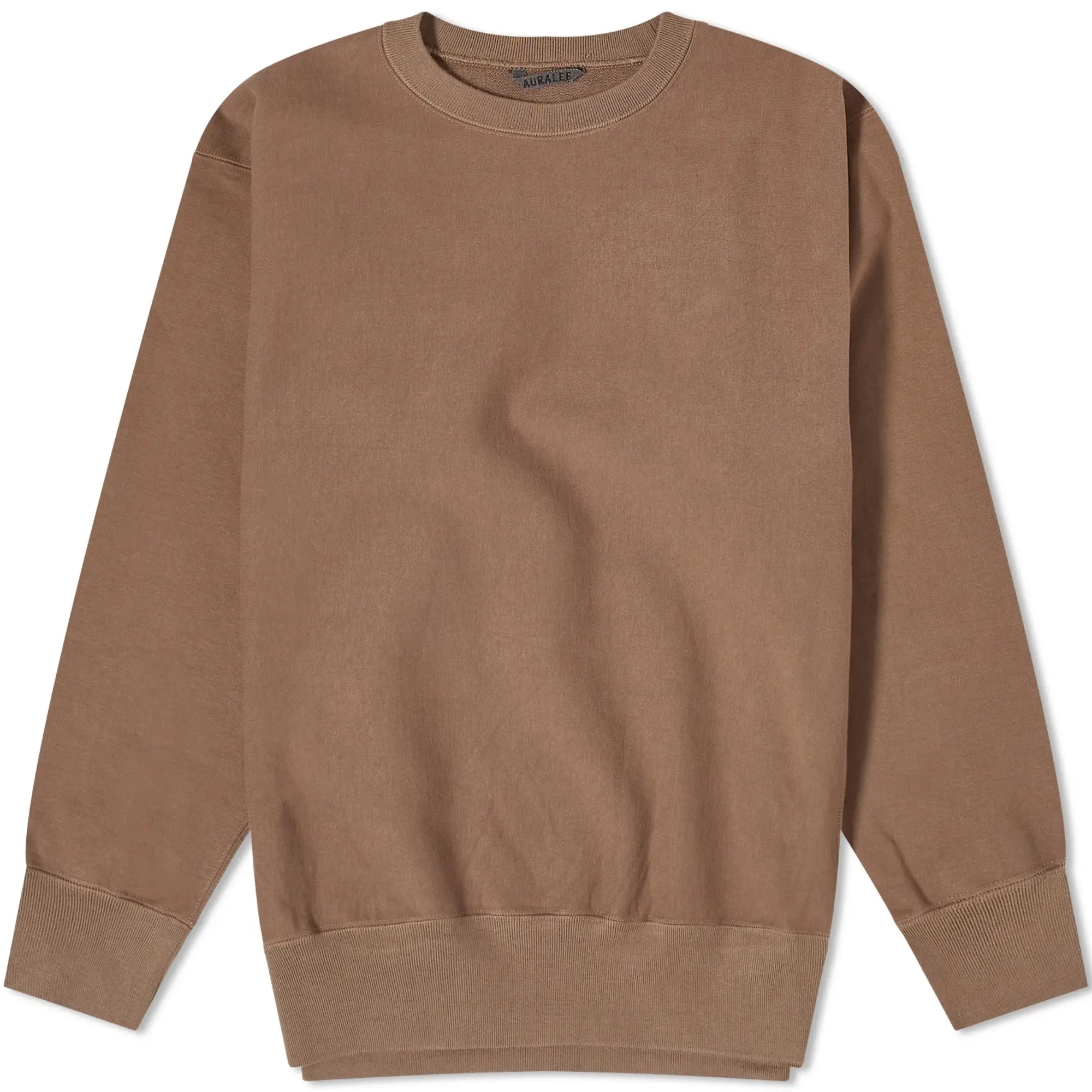 Auralee Men's Super Milled Crew Sweat Brown