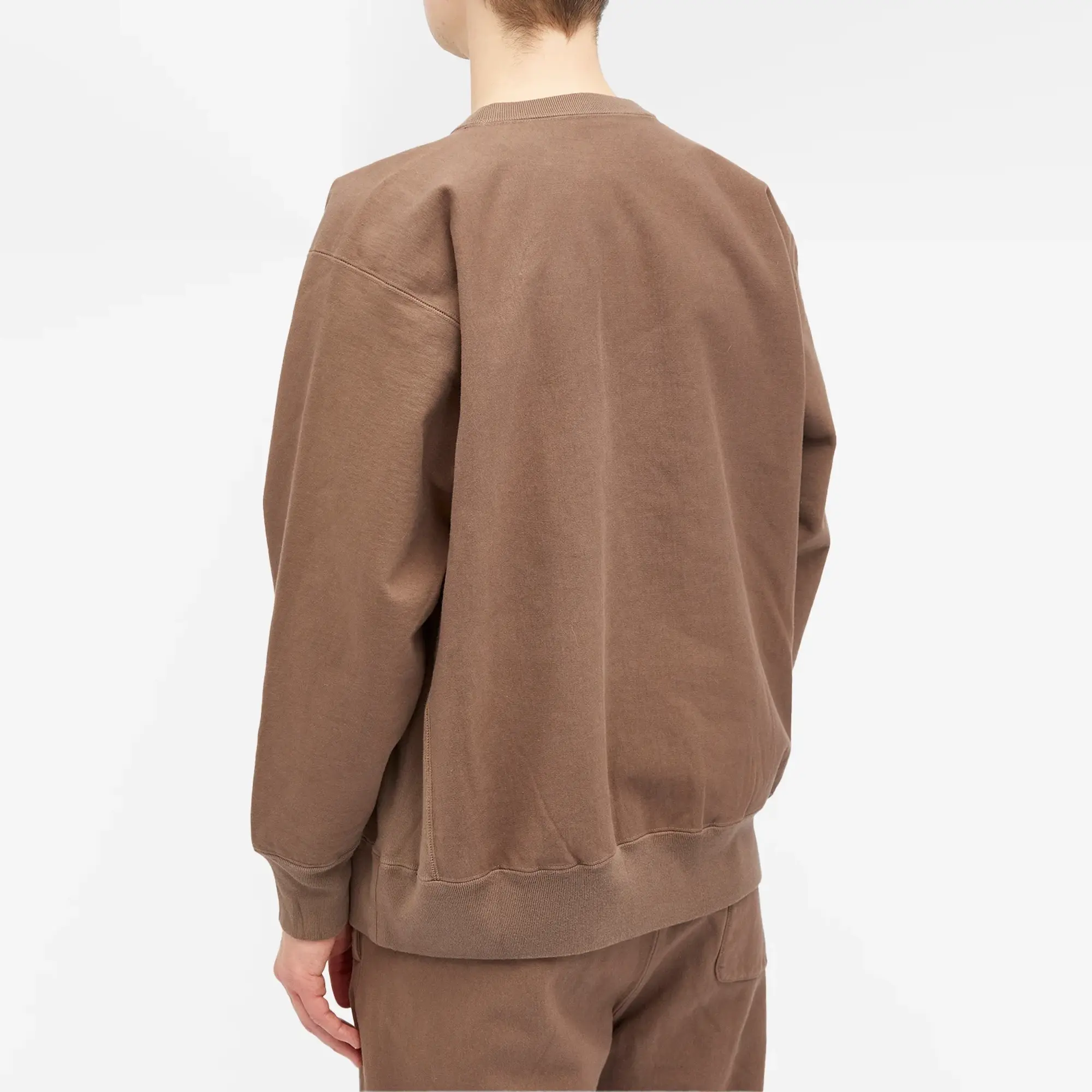 Auralee Men's Super Milled Crew Sweat Brown