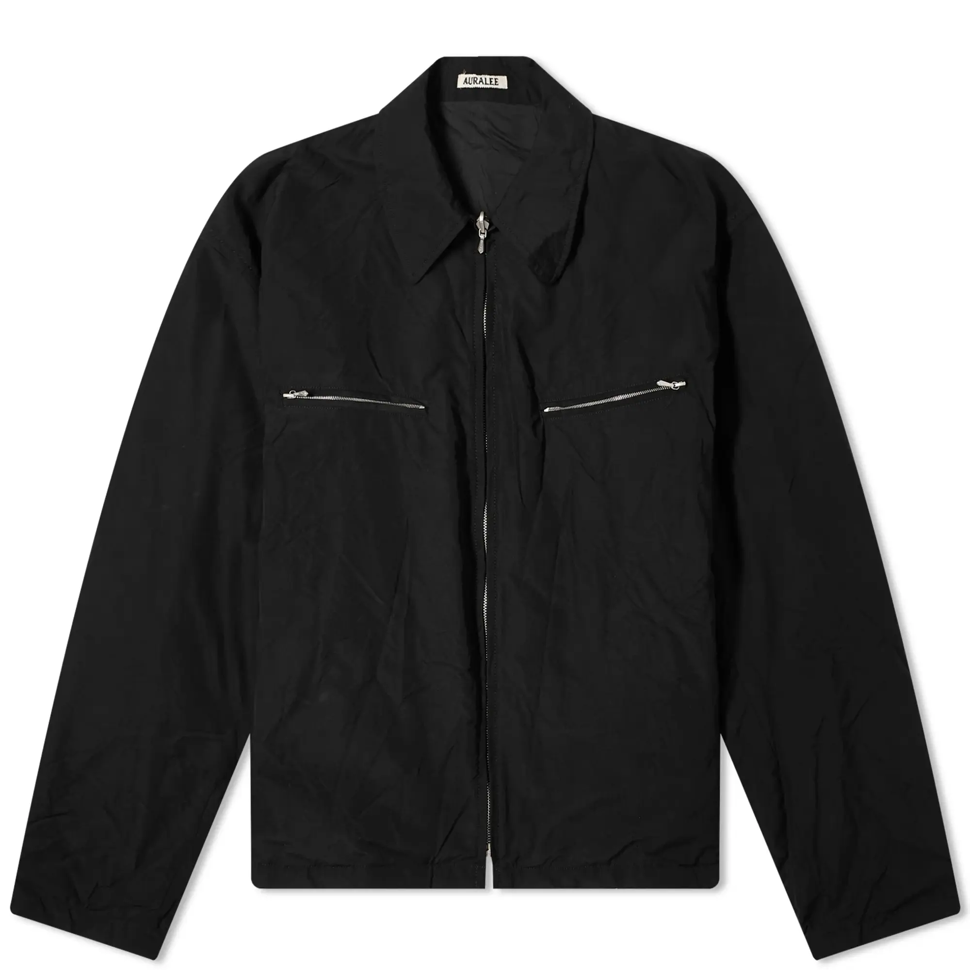 Auralee Men's Wool Poplin Jacket Black
