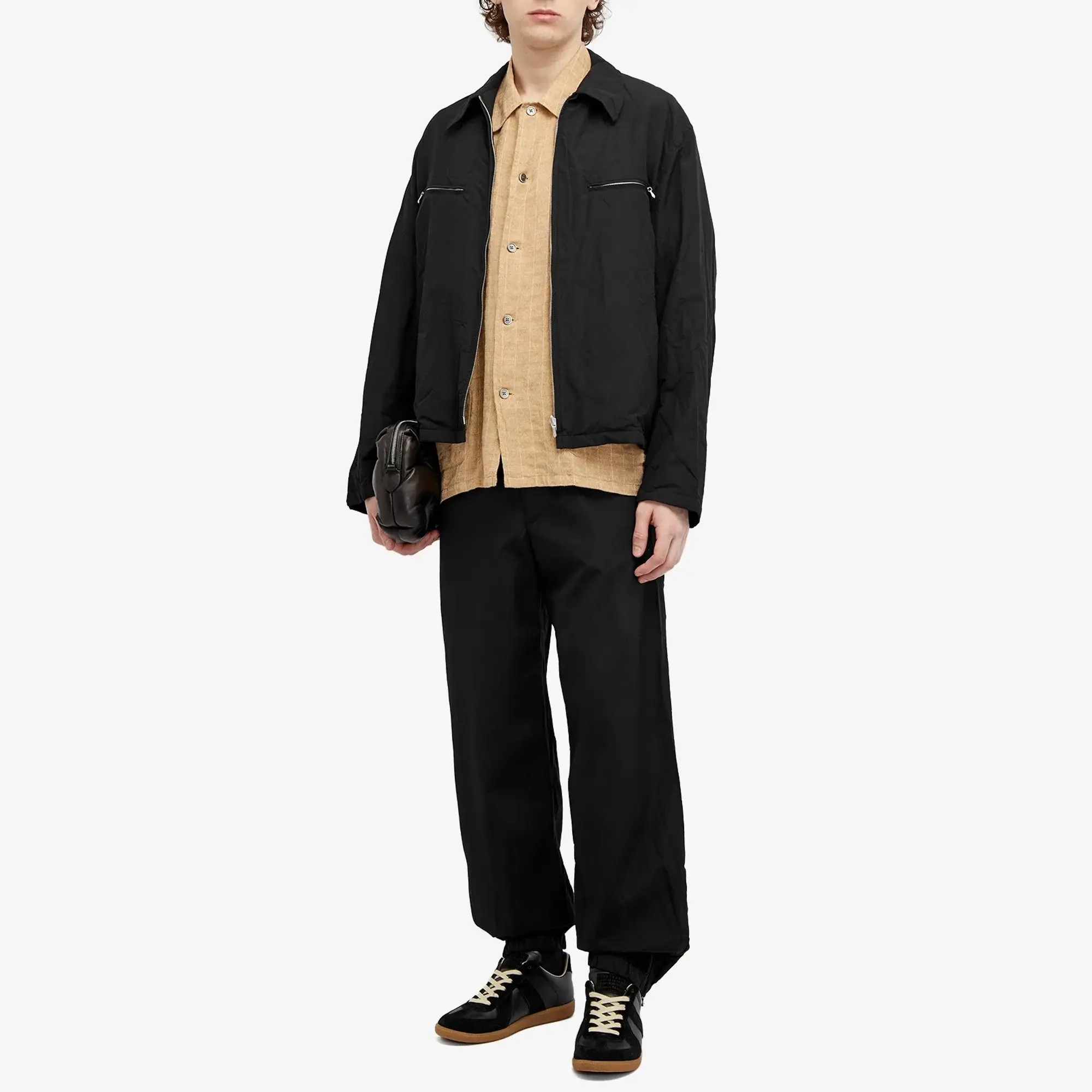 Auralee Men's Wool Poplin Jacket Black