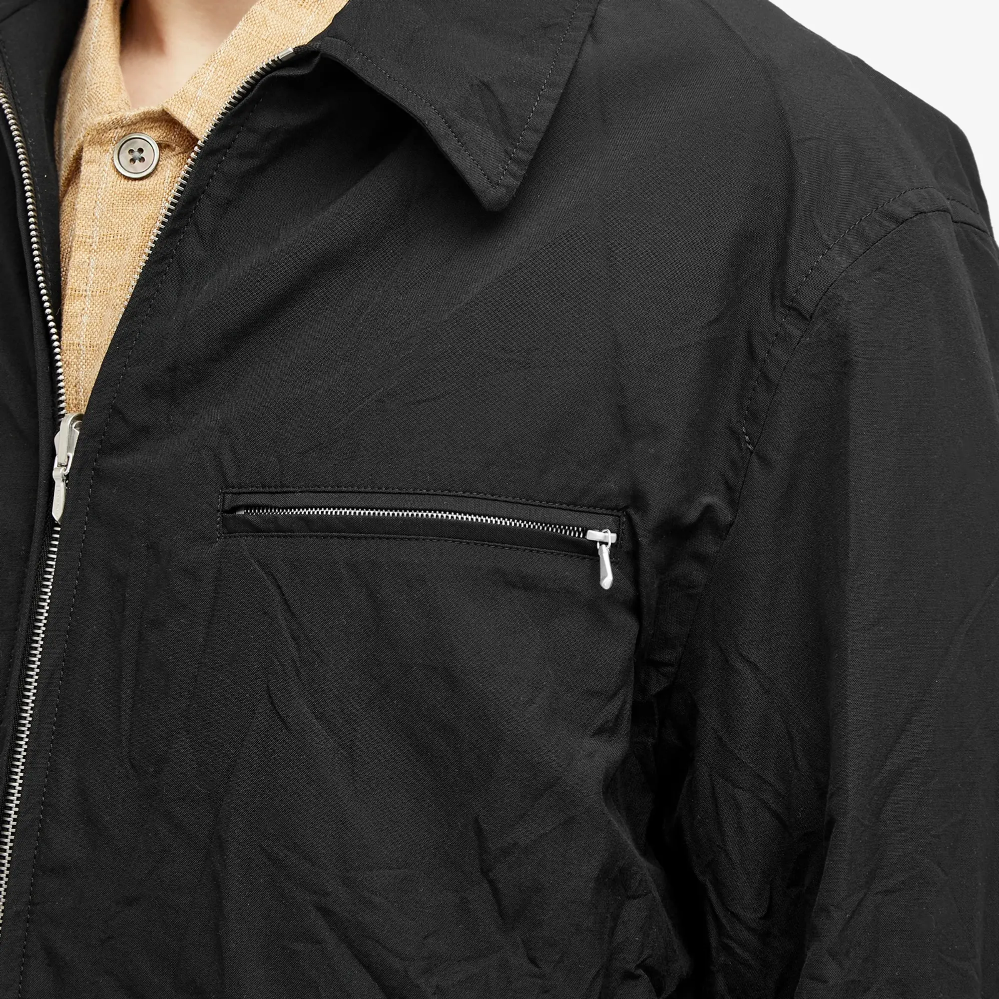 Auralee Men's Wool Poplin Jacket Black