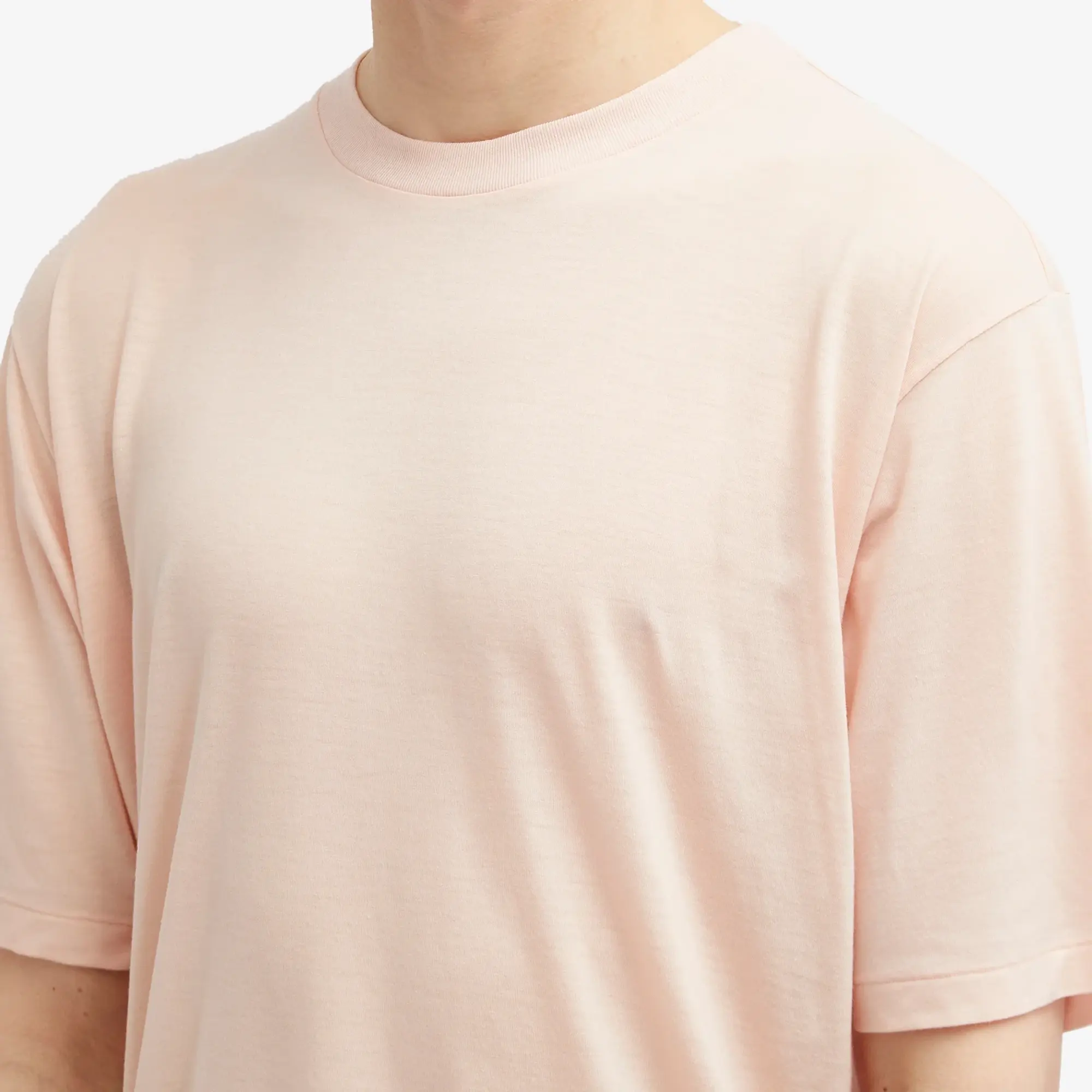 Auralee Men's Super Soft Wool Jersey T-Shirt Light Pink