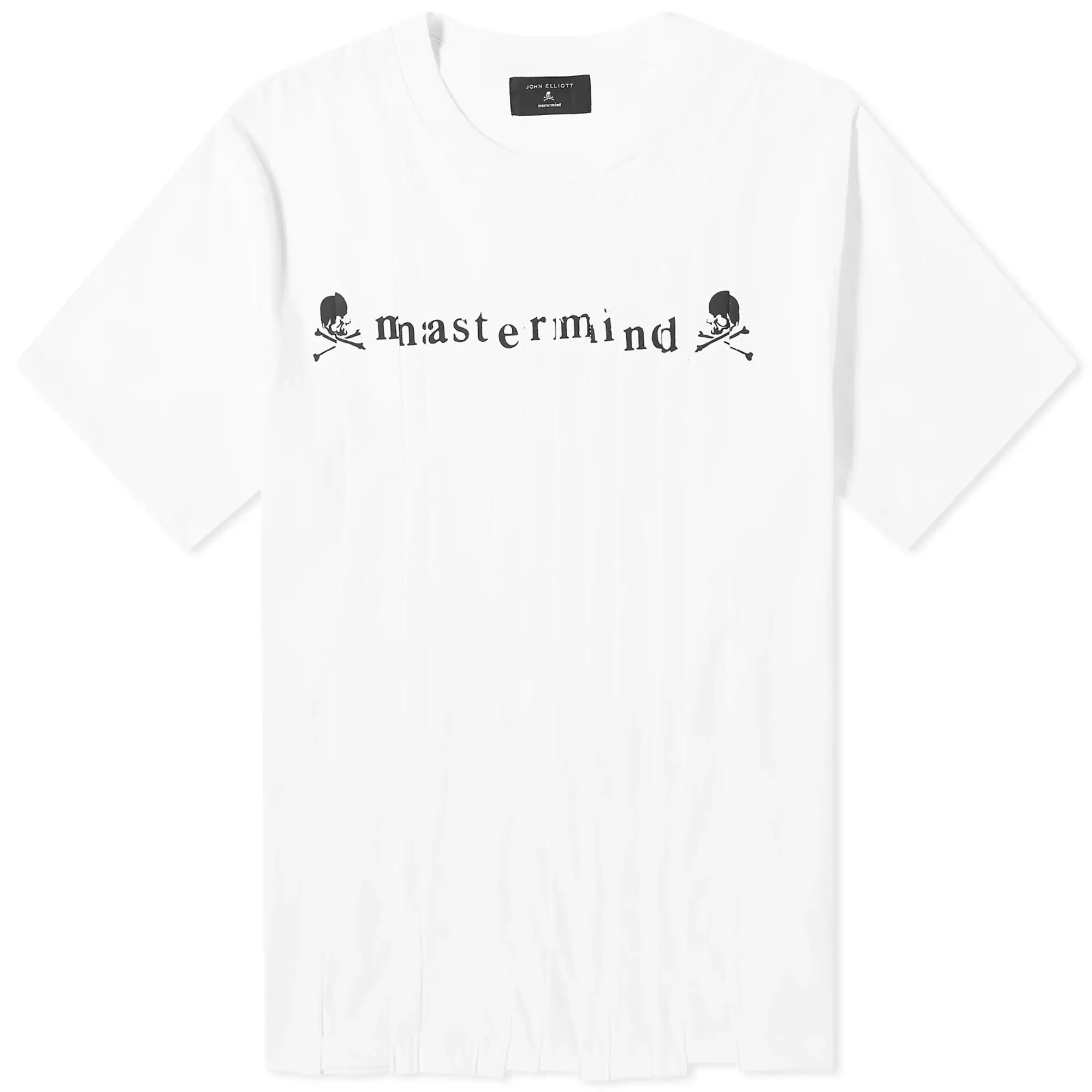 John Elliott Men's x MASTERMIND JAPAN Shredded T-Shirt White