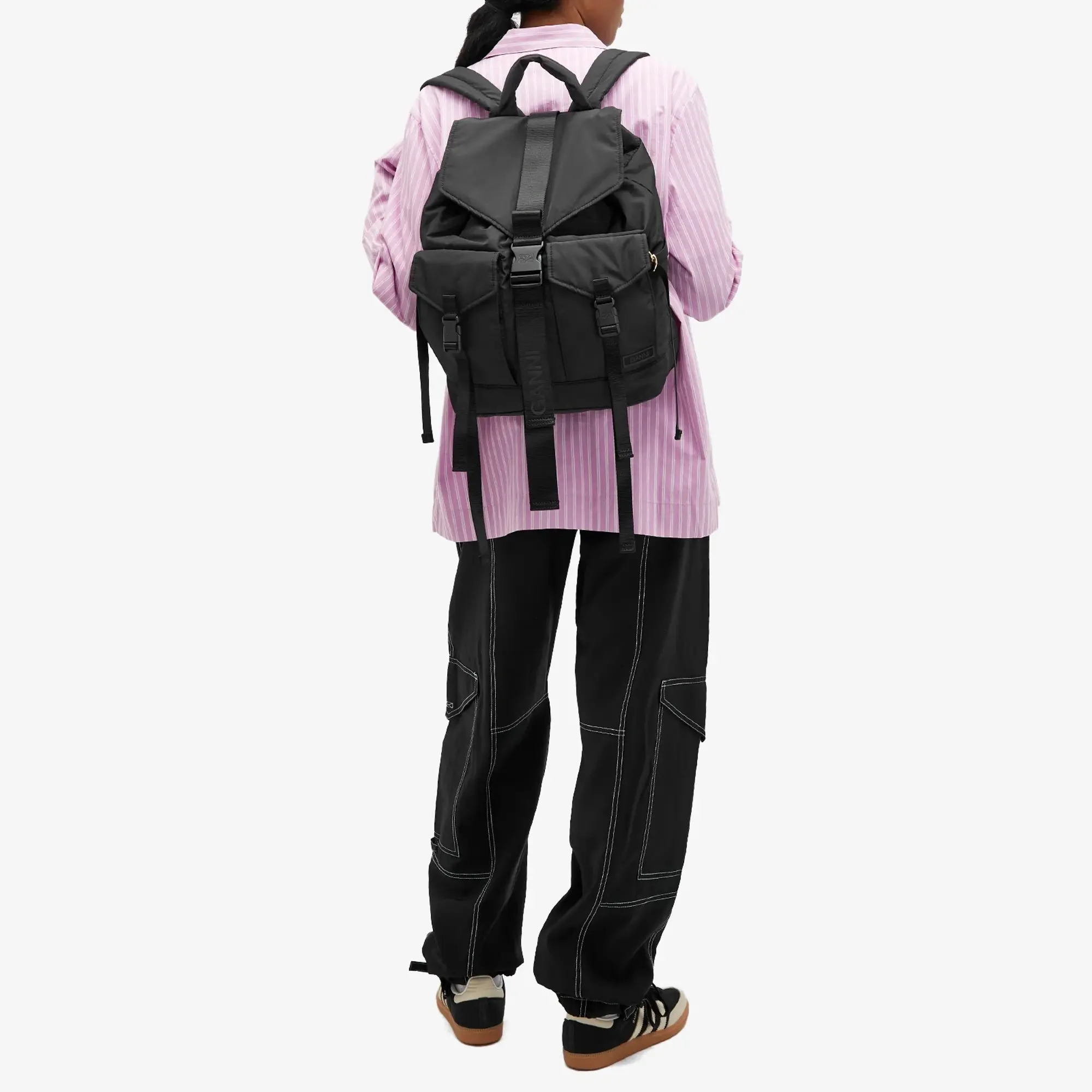 Ganni Recycled Tech Backpack Women Backpacks Black