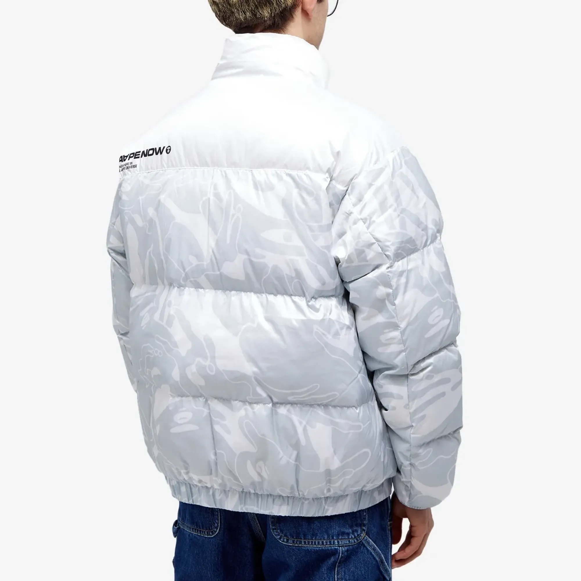 A Bathing Ape AAPE Now Camo Down Jacket White (Multi 