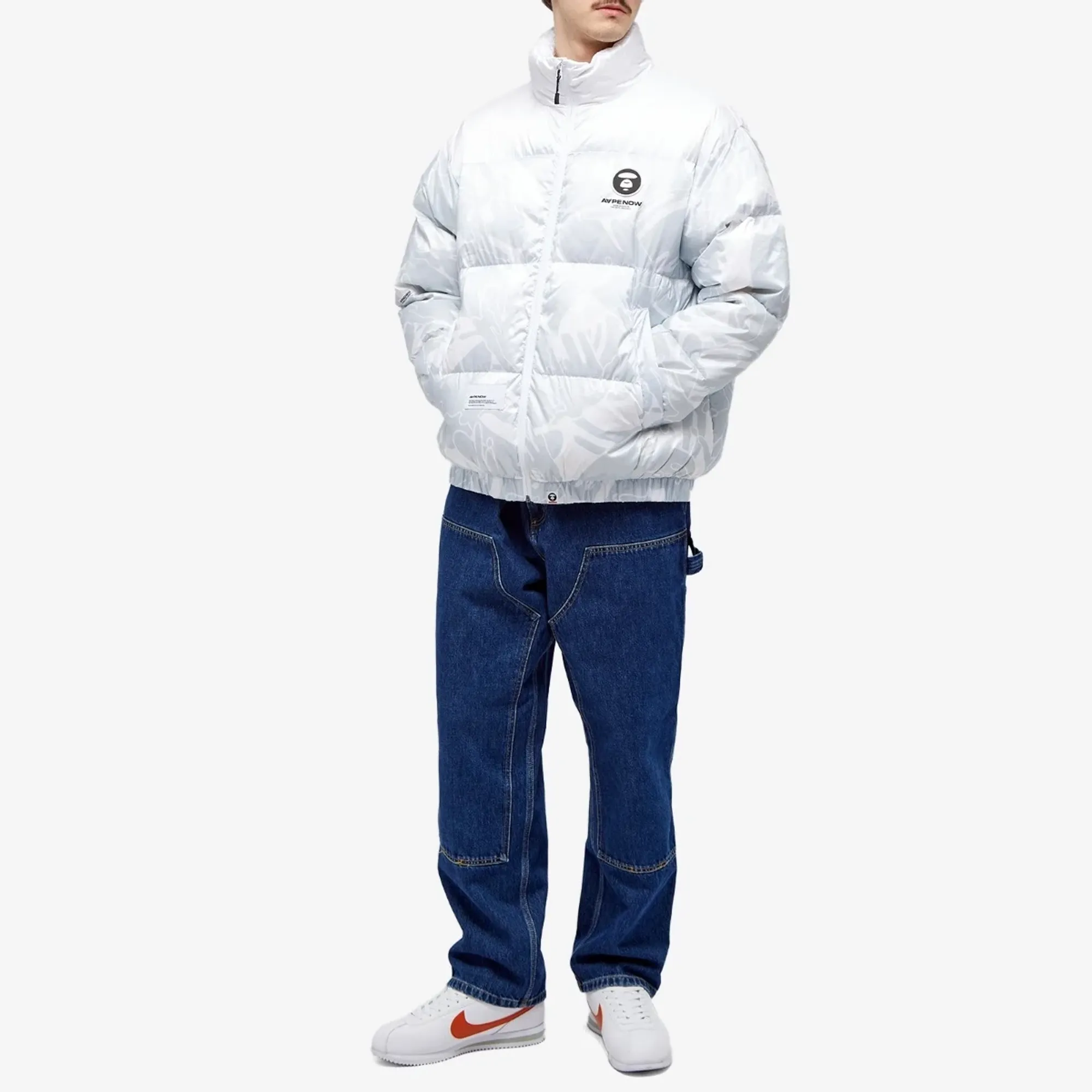 A Bathing Ape AAPE Now Camo Down Jacket White (Multi 