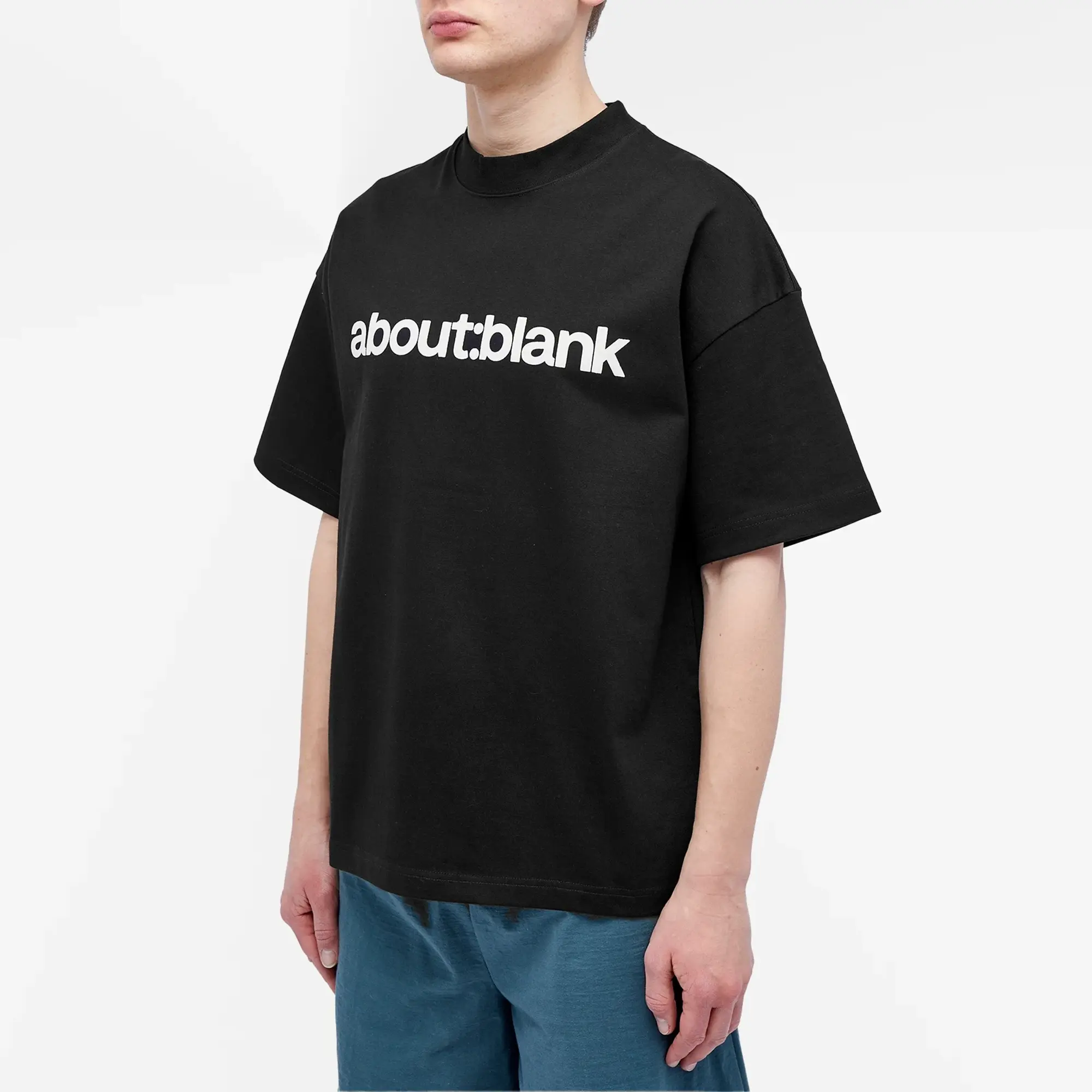 about:blank Men's Block T-Shirt Black/Ecru