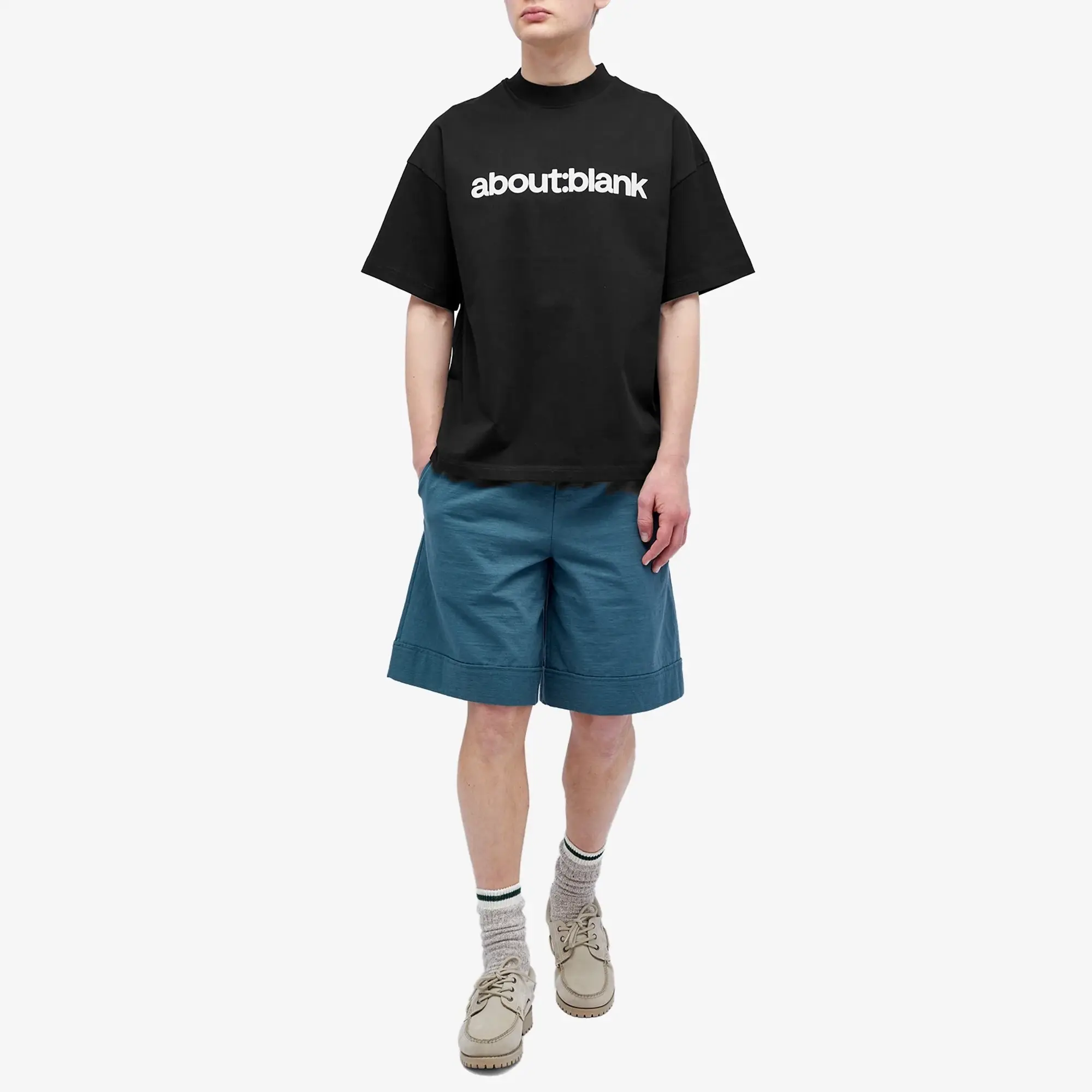 about:blank Men's Block T-Shirt Black/Ecru