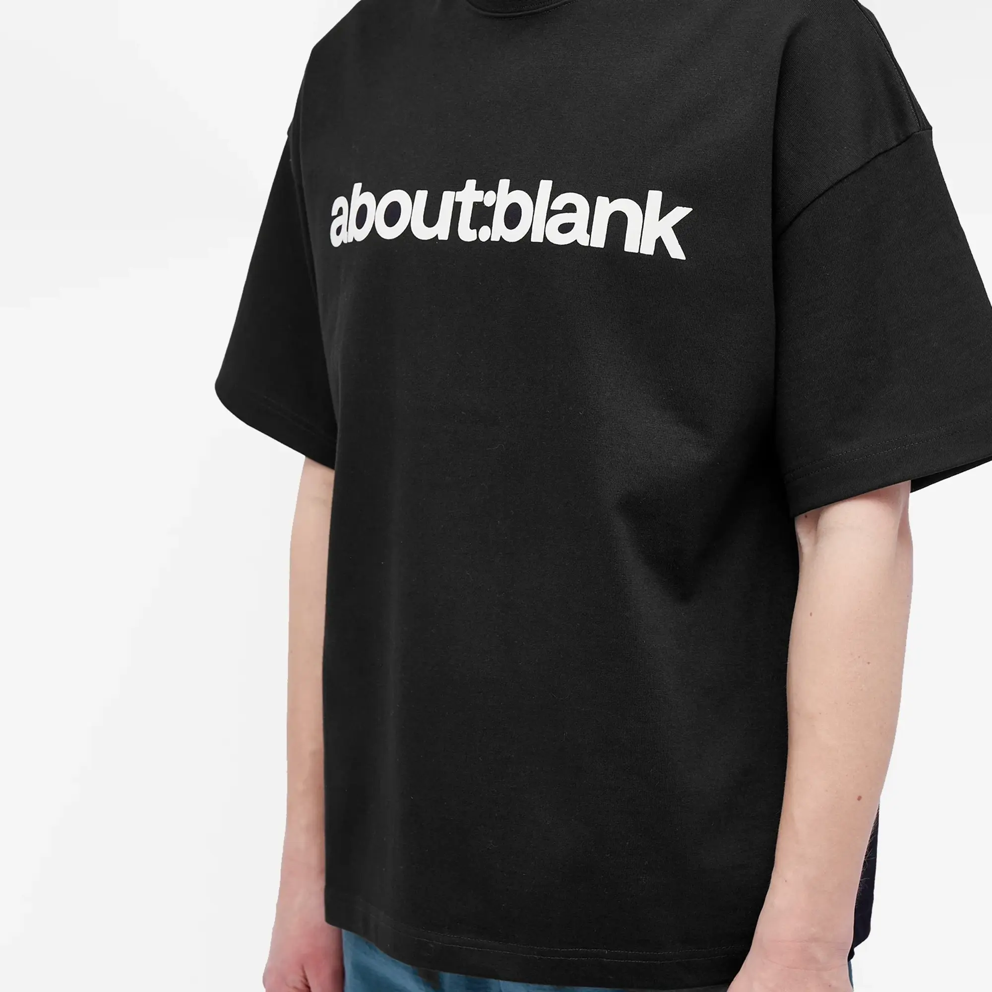 about:blank Men's Block T-Shirt Black/Ecru