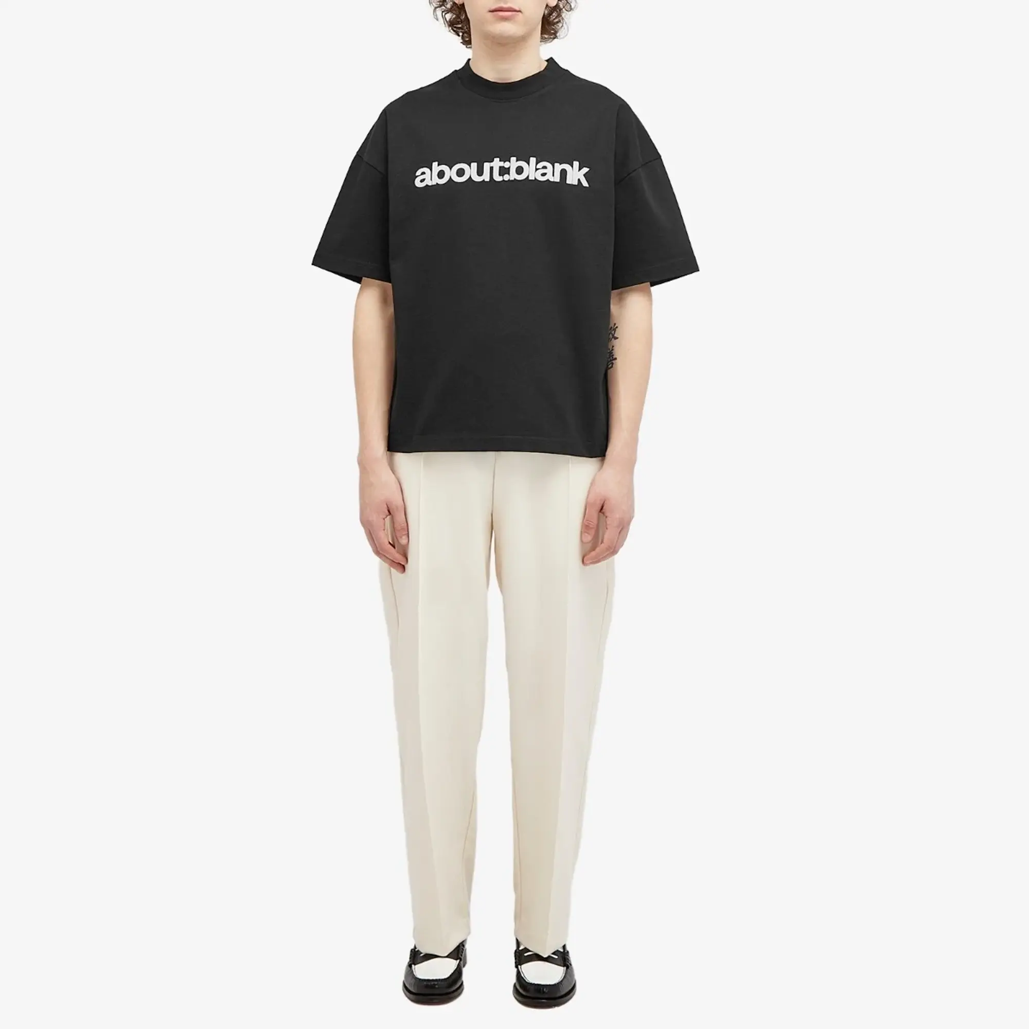 about:blank Men's Block T-Shirt Black/Ecru