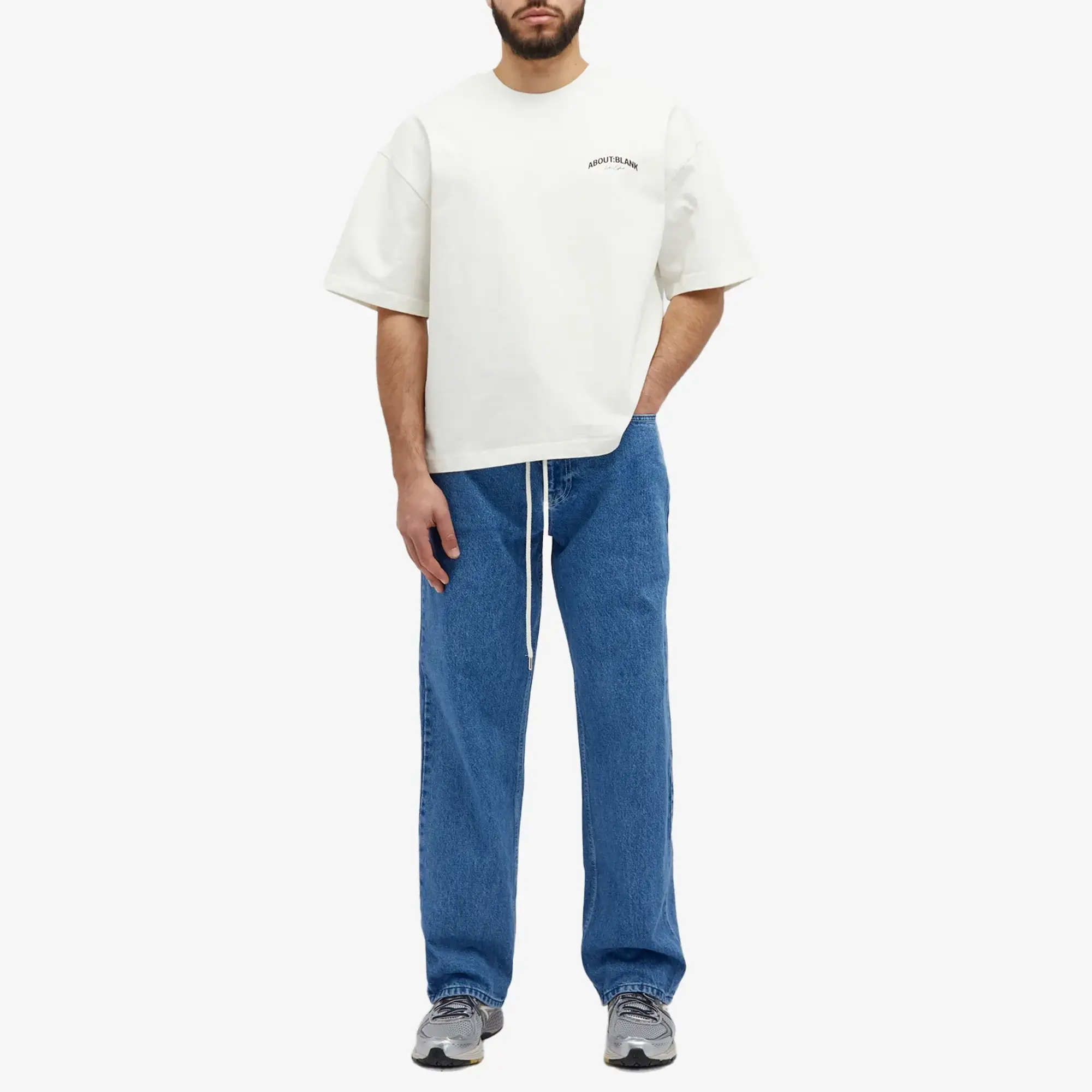 about:blank Men's Arched Logo T-Shirt Oat/Black