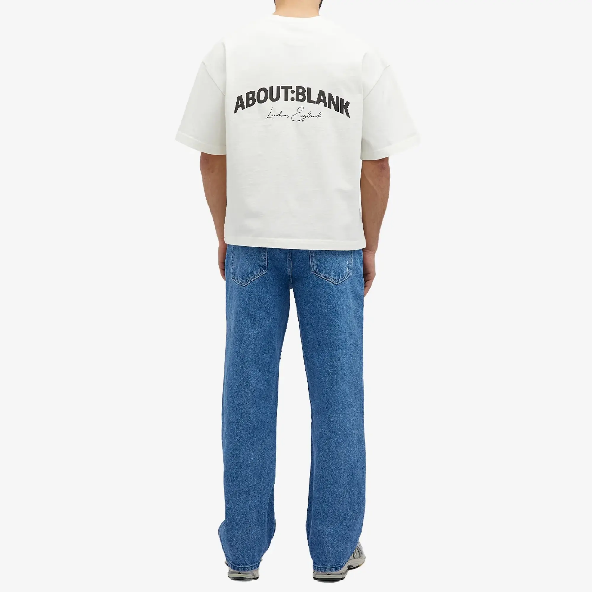 about:blank Men's Arched Logo T-Shirt Oat/Black