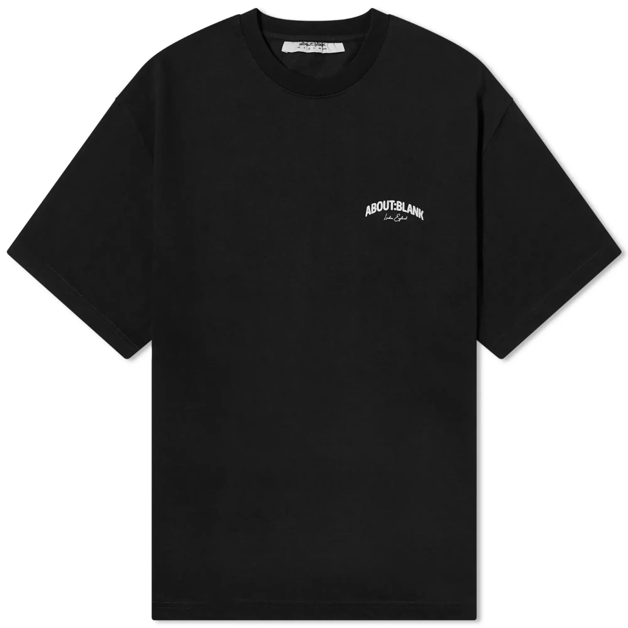 about:blank Men's Arched Logo T-Shirt Black/Ecru
