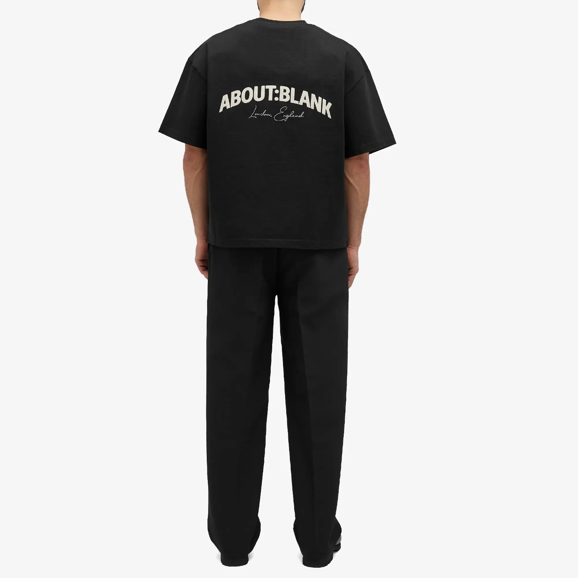 about:blank Men's Arched Logo T-Shirt Black/Ecru