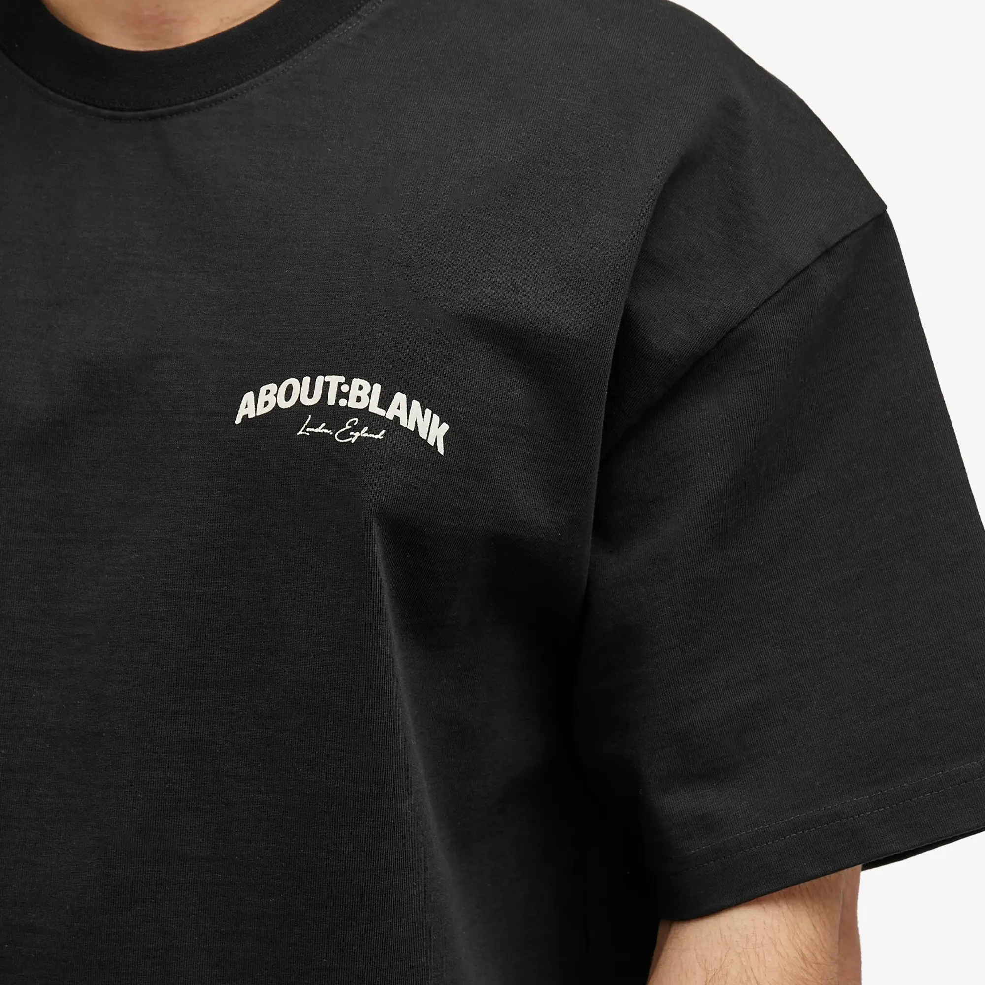 about:blank Men's Arched Logo T-Shirt Black/Ecru