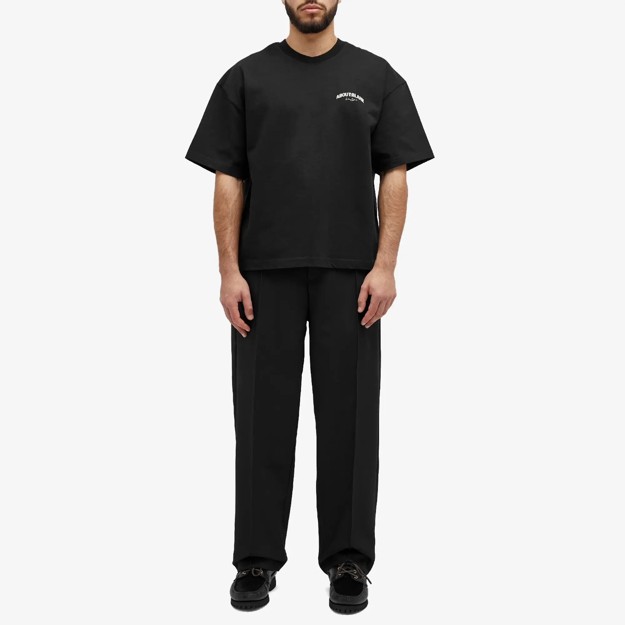 about:blank Men's Arched Logo T-Shirt Black/Ecru