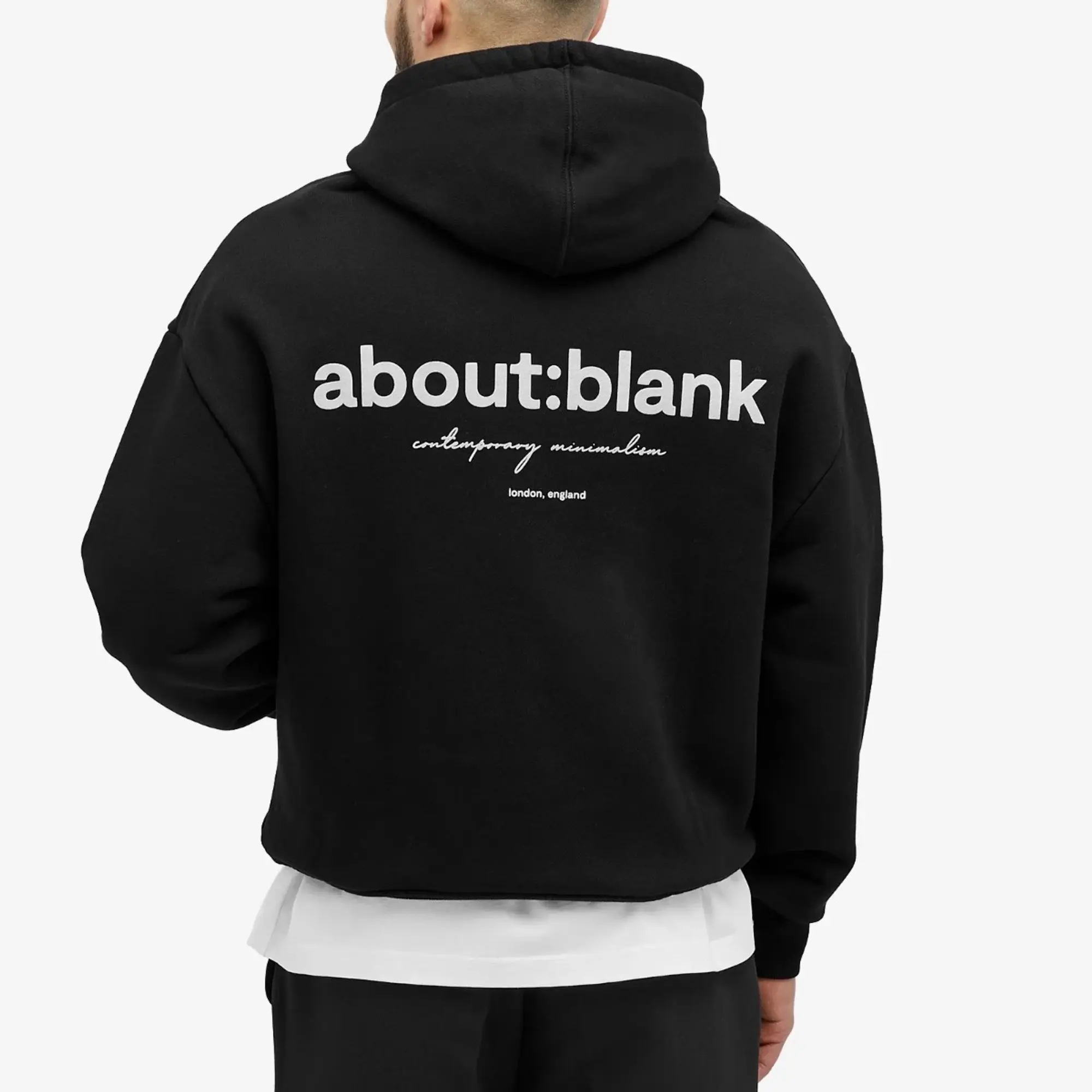 about:blank Men's Box Logo Hoodie Black/Ecru