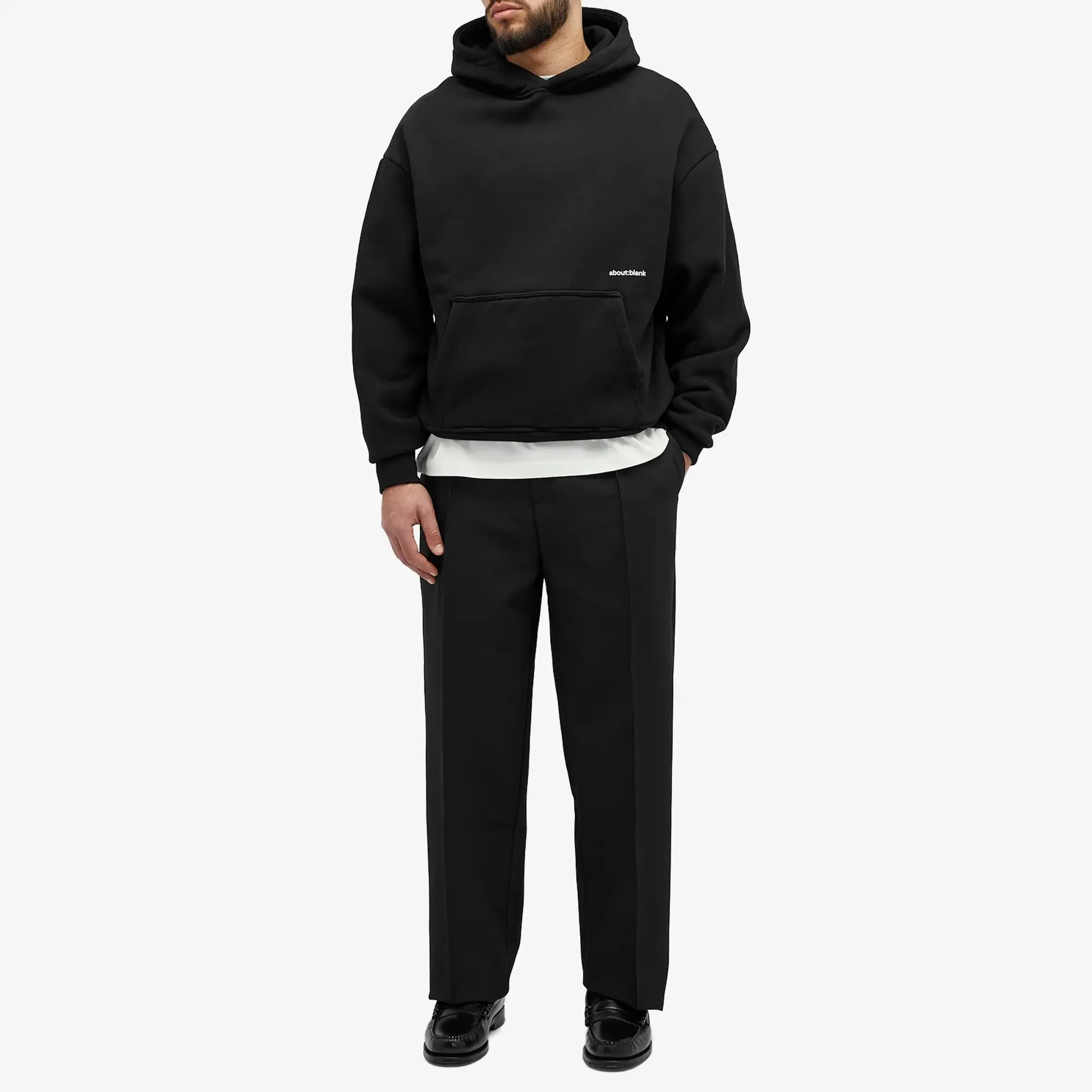 about:blank Men's Box Logo Hoodie Black/Ecru