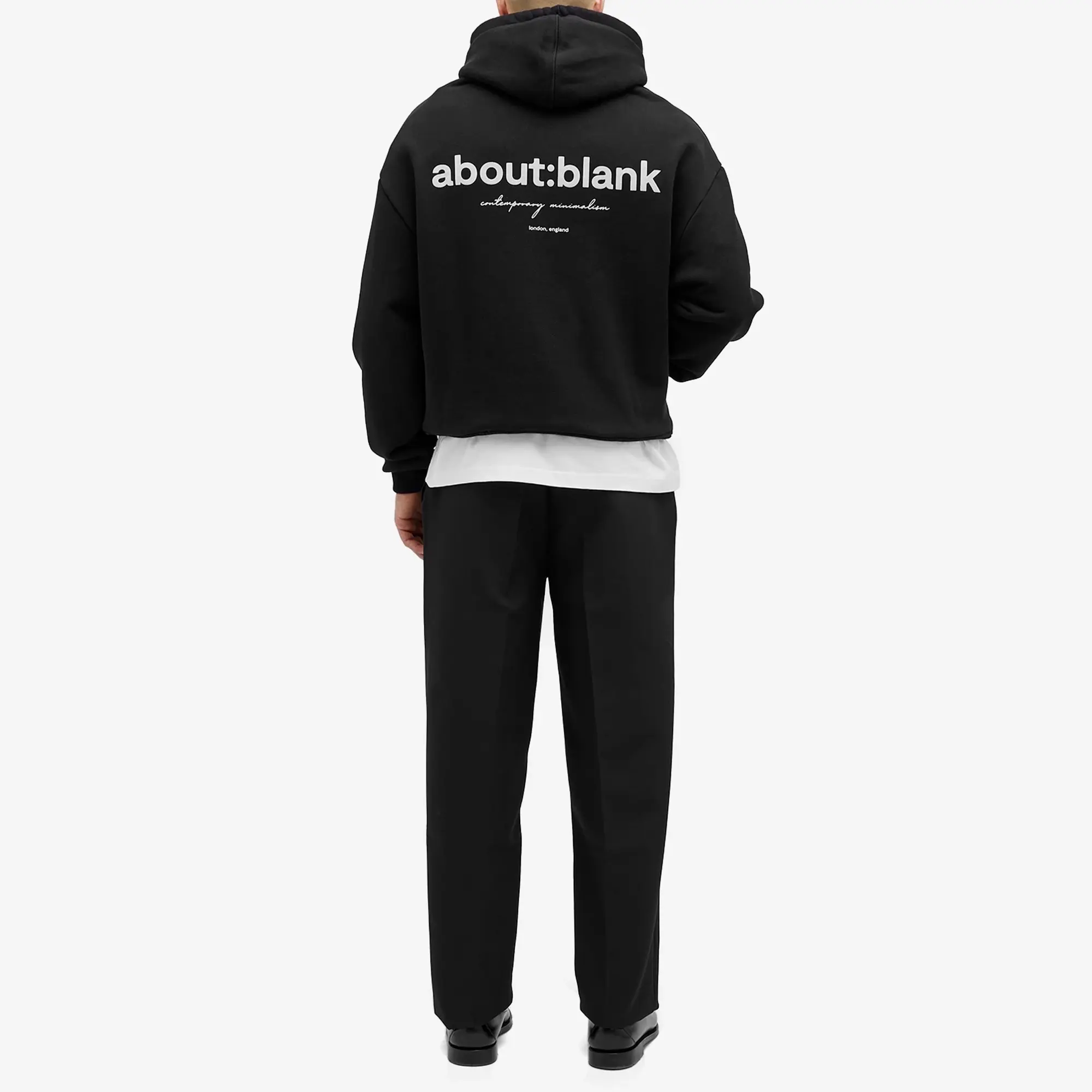 about:blank Men's Box Logo Hoodie Black/Ecru